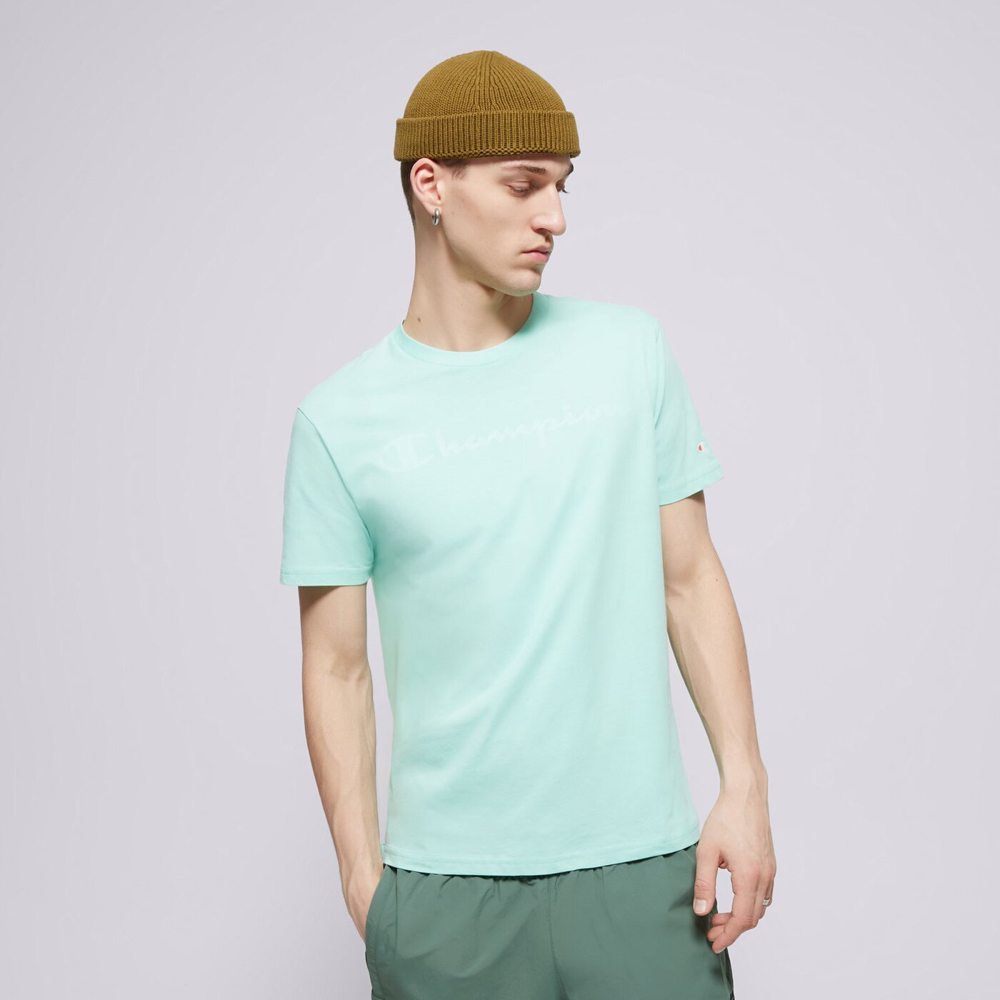 Мъжка тениска CHAMPION ТЕНИСКА CREWNECK TEE 216957gs101 цвят зелен