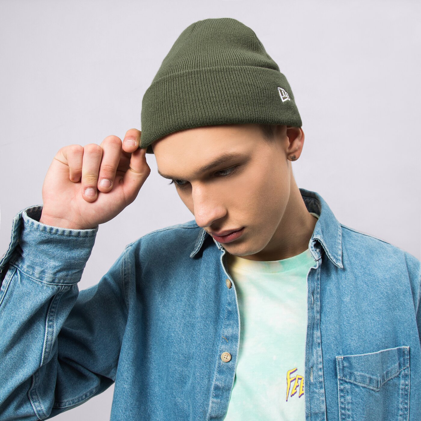 Мъжка зимна шапка NEW ERA ШАПКА NE BEANIE KHA NEW ERA NOV 60284981 цвят каки