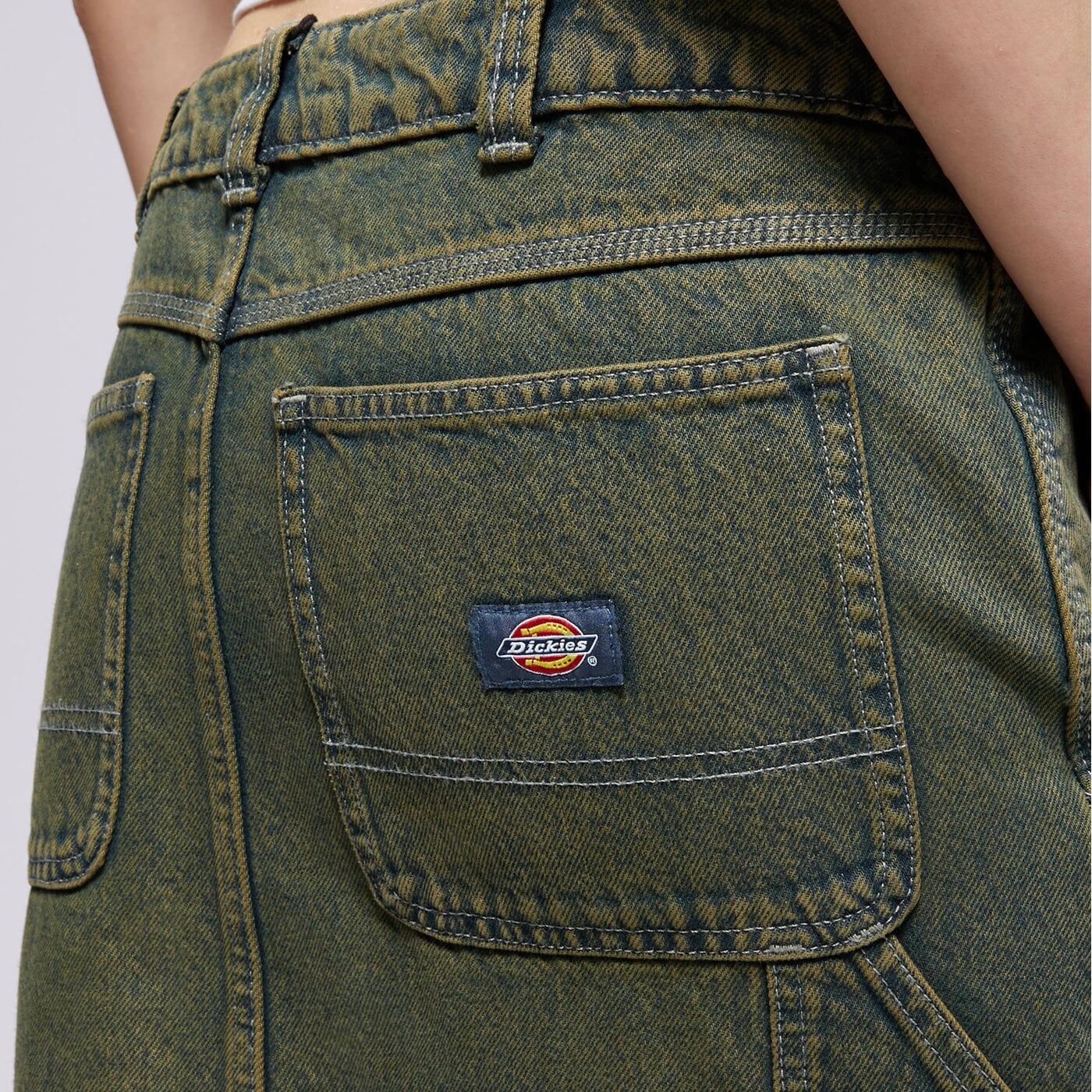 Дамски DICKIES ПОЛА LONG DENIM CARPENTER SKIRT W dk0a866sk571 цвят зелен