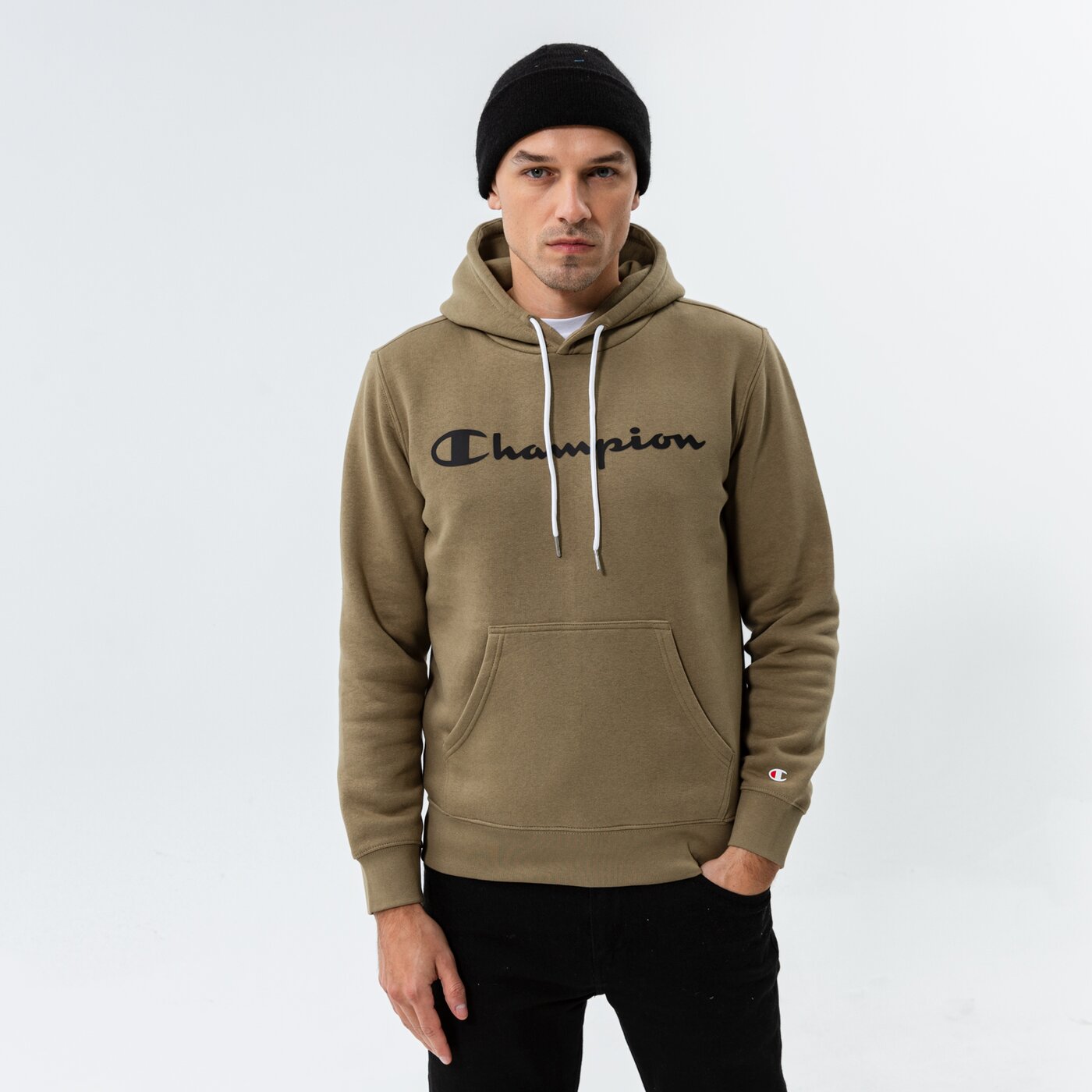 Мъжки суичър CHAMPION СУИТЧЪР С КАЧУЛКА HOODED SWEATSHIRT 214743gs044 цвят каки