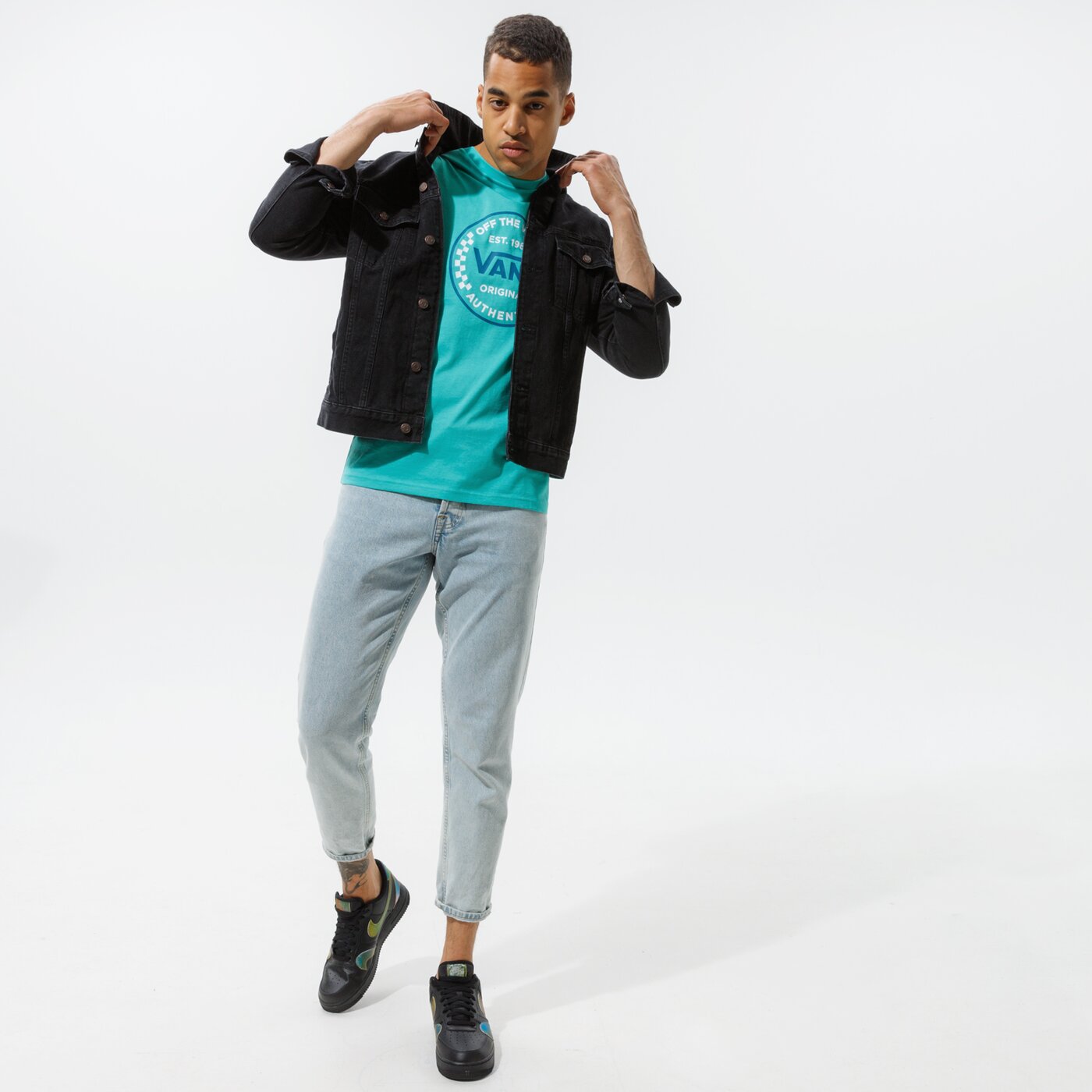 Мъжка тениска VANS ТЕНИСКА AUTHENTIC CHECKER SS vn0a54d1z6r1 цвят син