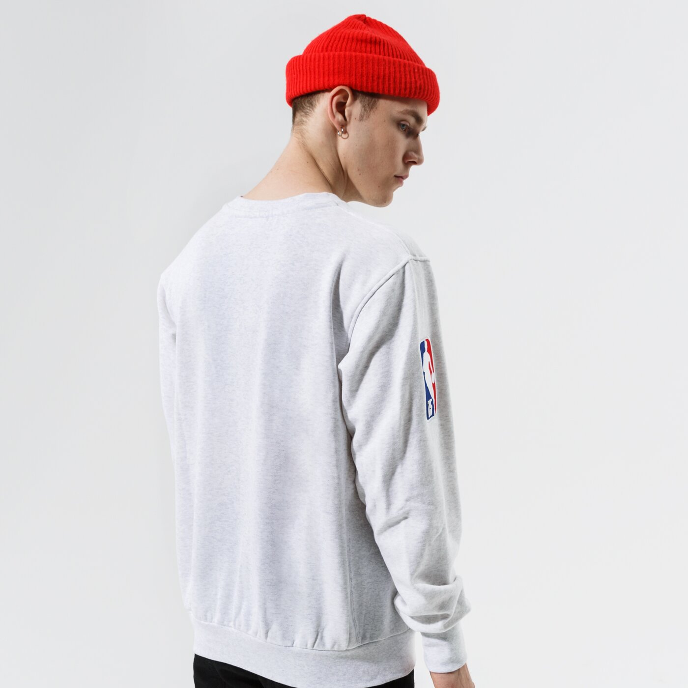 Мъжки суичър NIKE СУИТЧЪР BKN M NK FLC CREW CTS 75 NBA dj2795-051 цвят сив