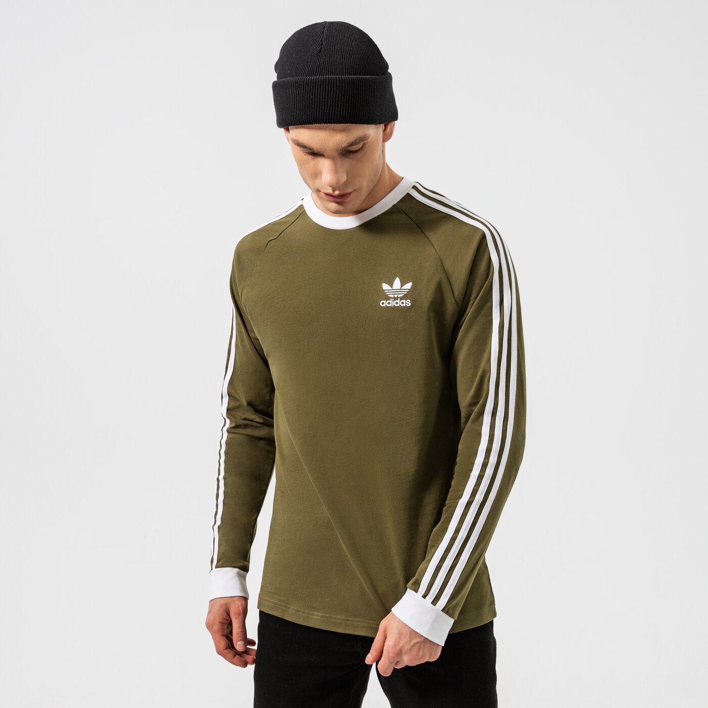 Мъжка тениска ADIDAS ТЕНИСКА 3-STRIPES LS T h37779 цвят каки