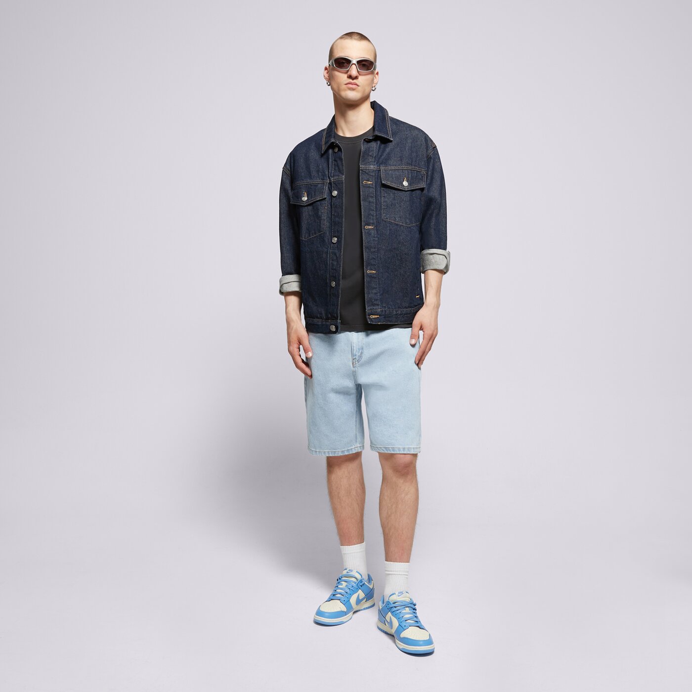 Мъжки къси панталони PROSTO ШОРТИ JEANS SHORTS BAGGY SHIZZO kl251mpan7041 цвят син