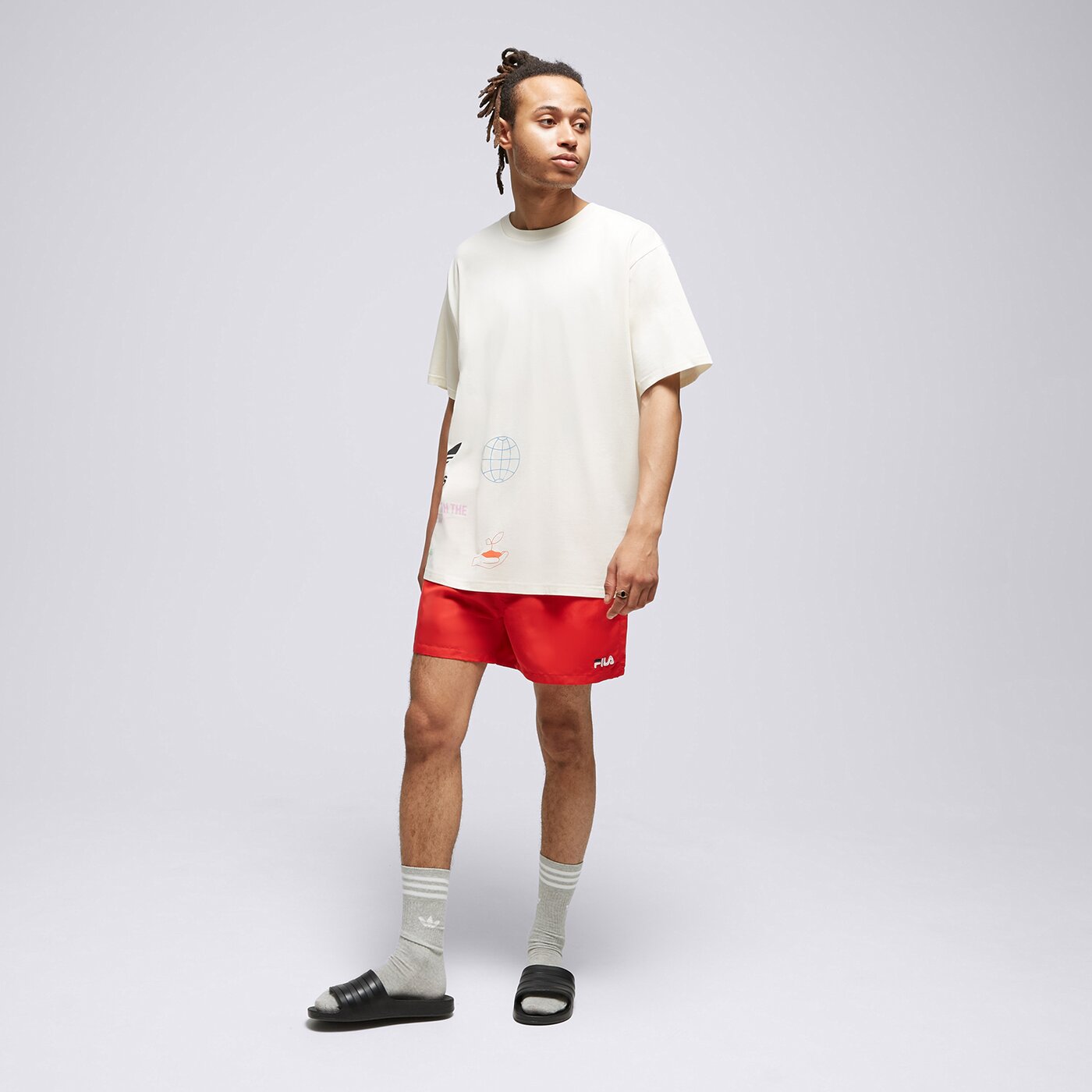 Мъжки къси панталони FILA ШОРТИ SATAR ss17spm057640 цвят червен