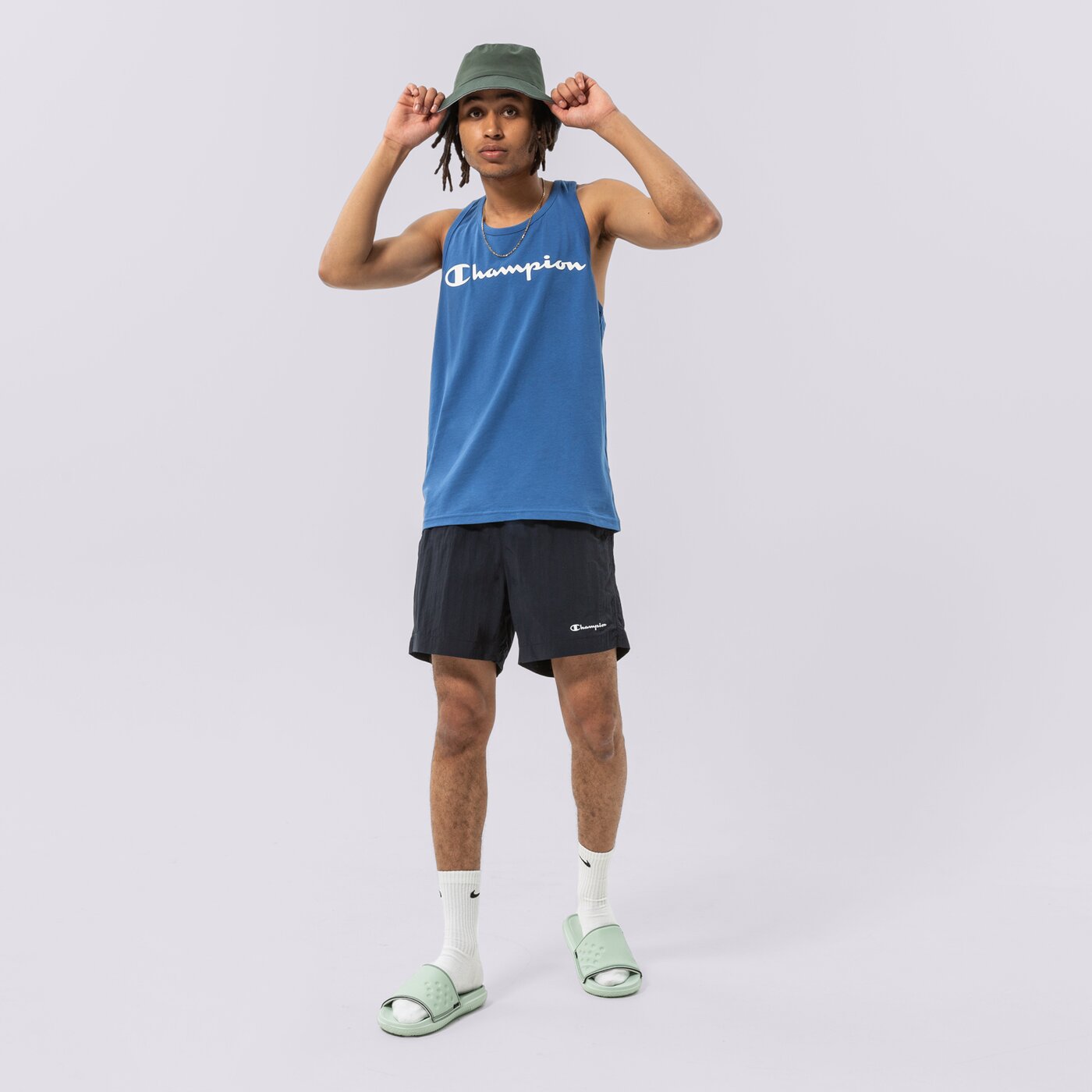 Мъжки къси панталони CHAMPION ШОРТИ BEACHSHORT 216069bs517 цвят тъмносин