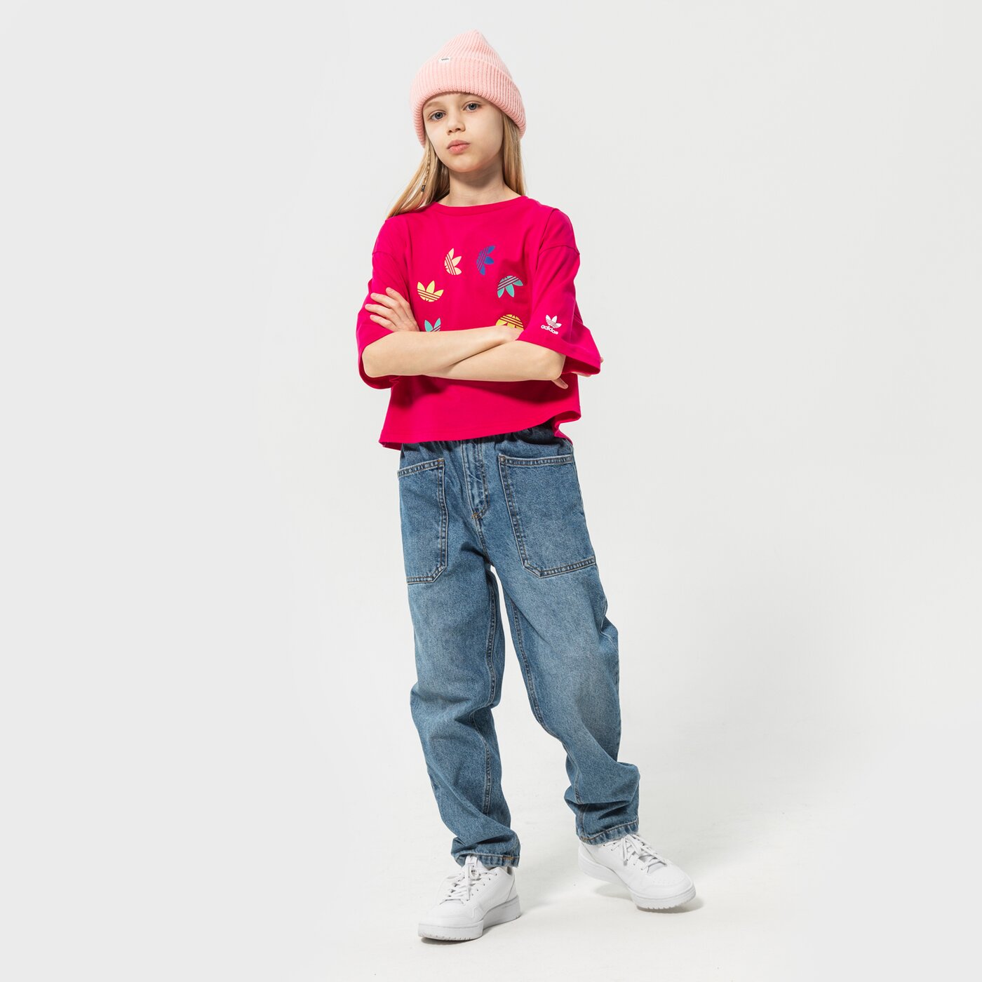 Детска тениска ADIDAS ТЕНИСКА CROPPED TEE GIRL he4776 цвят розов