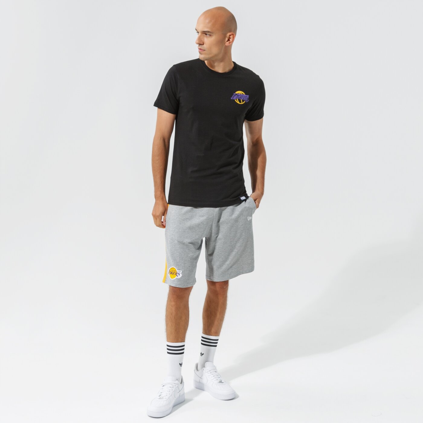 Мъжки къси панталони NEW ERA ШОРТИ NBA SIDE PANEL SHORT LAKERS LOS ANGELES LAKERS 12590889 цвят сив
