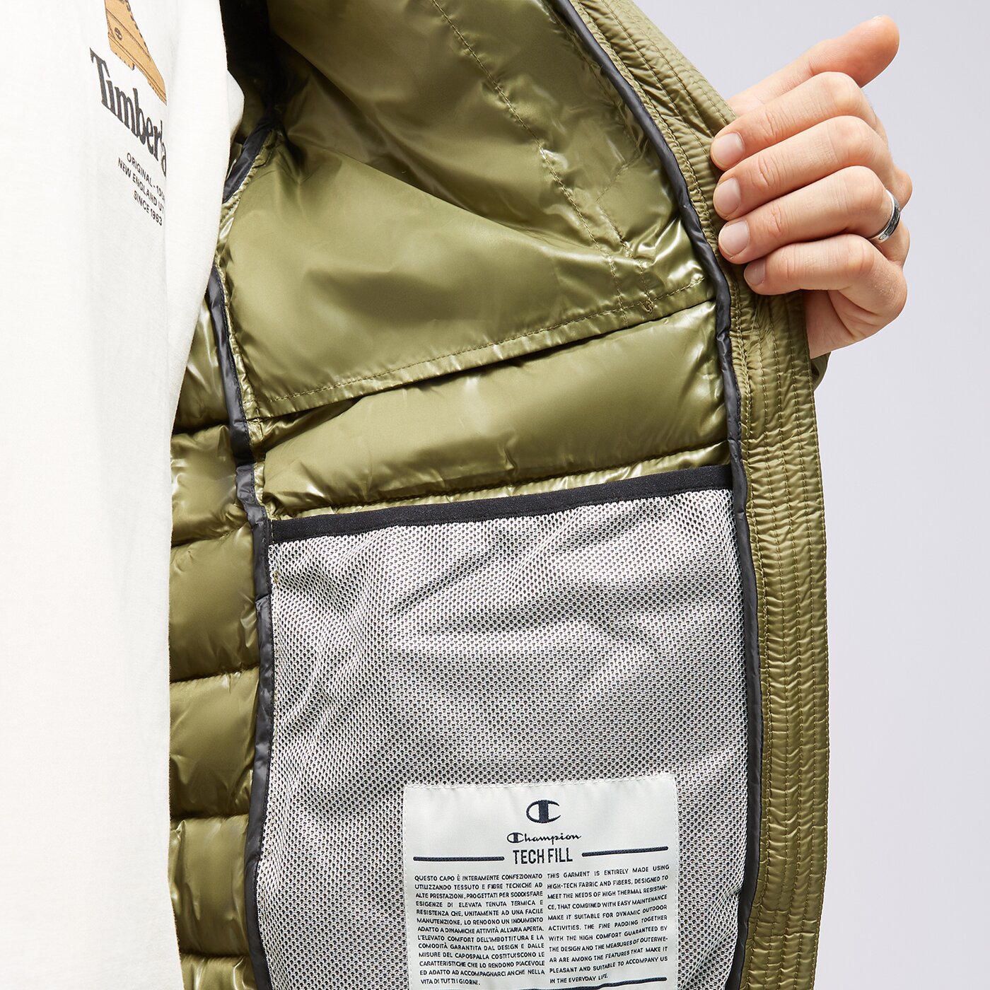 Мъжко зимно яке CHAMPION ЯКЕ ЗИМНО HOODED JACKET 219184gs554 цвят зелен