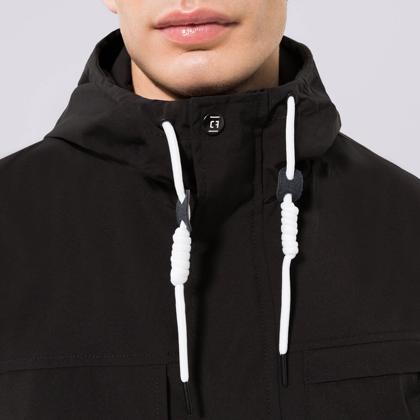 Мъжко преходно яке CONFRONT ЯКЕ HOODED BLACK cf123kum05001 цвят черен