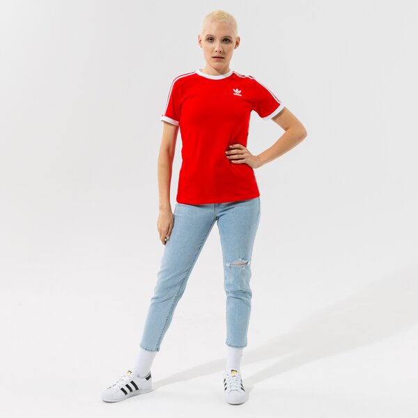 Дамска тениска ADIDAS ТЕНИСКА 3 STRIPES TEE h33575 цвят червен