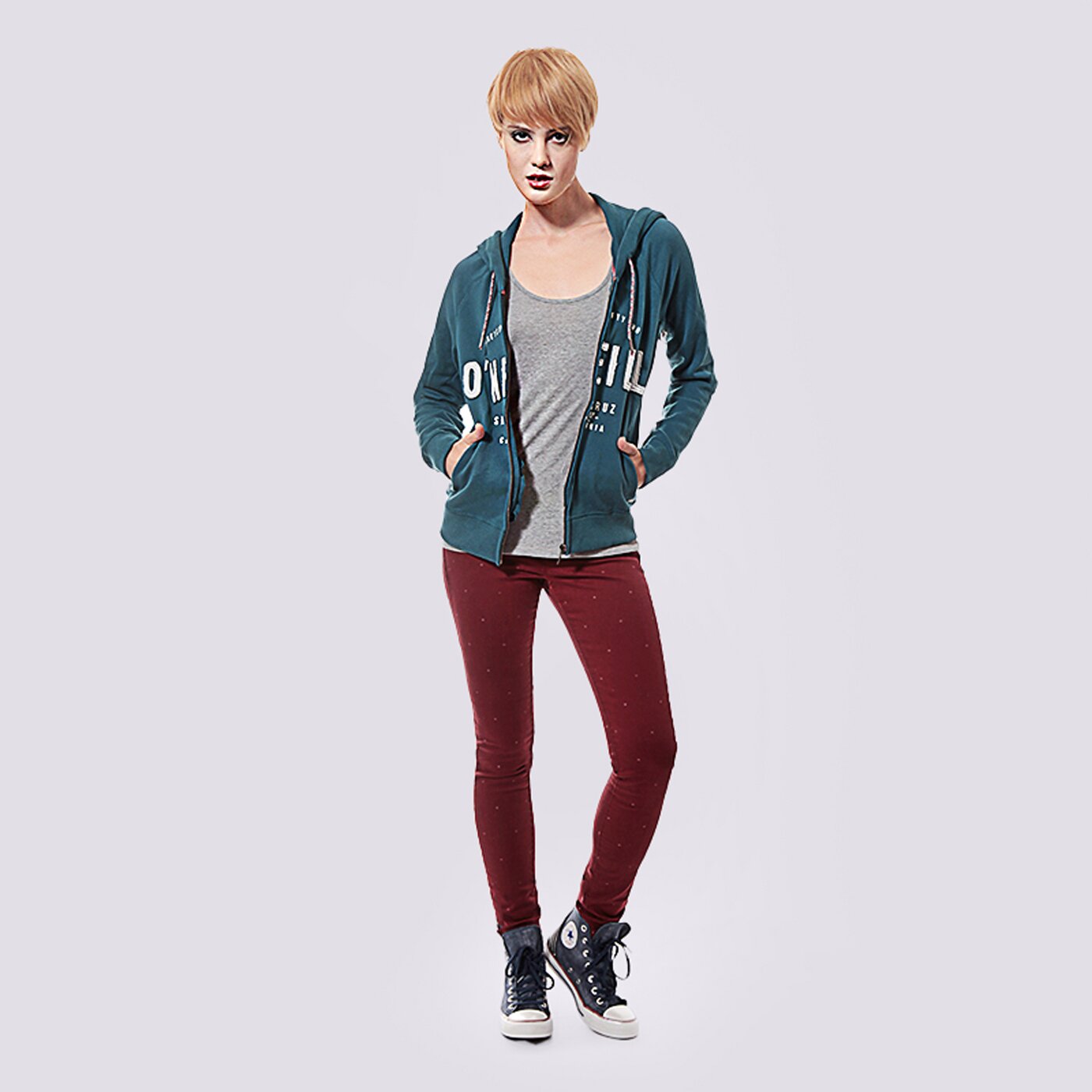 Дамски панталони O'NEILL ПАНТАЛОНИ LW FAV 5 4577123900 цвят бордо