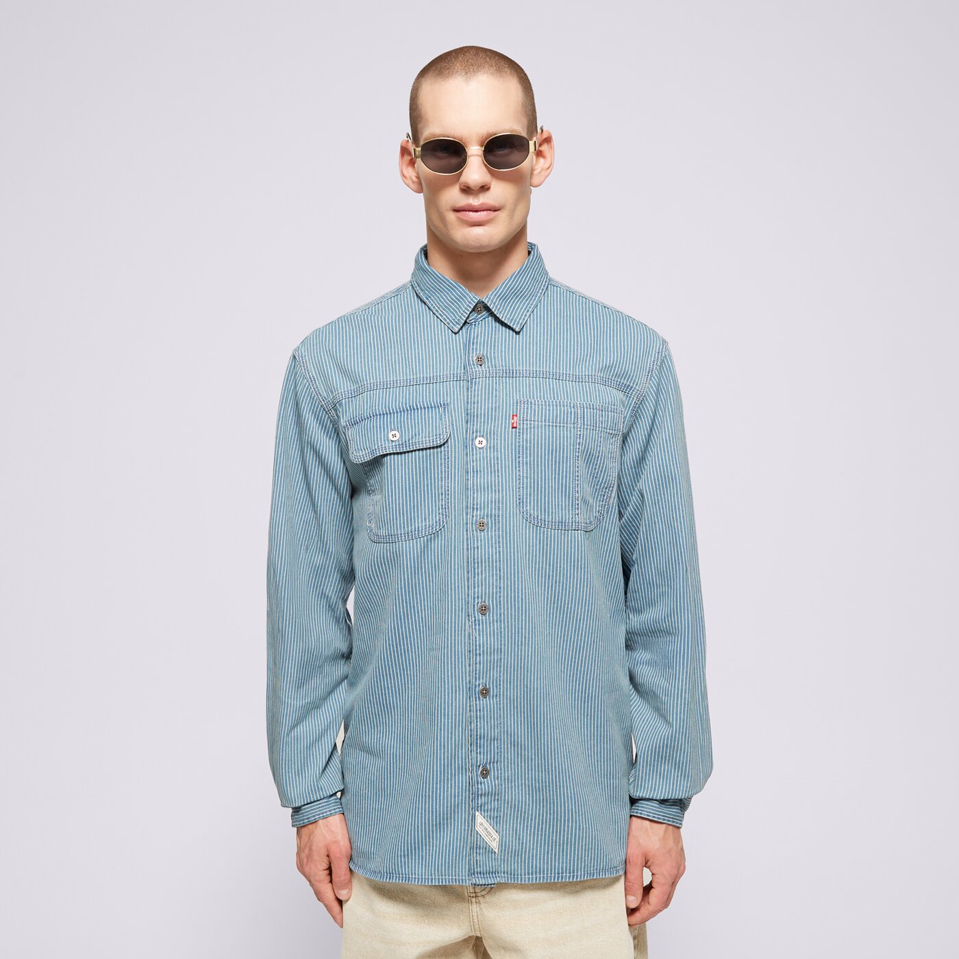 LEVI'S РИЗА LS AUBURN WORKER MED INDIGO - FLAT FINISH a7224-0010 цвят син