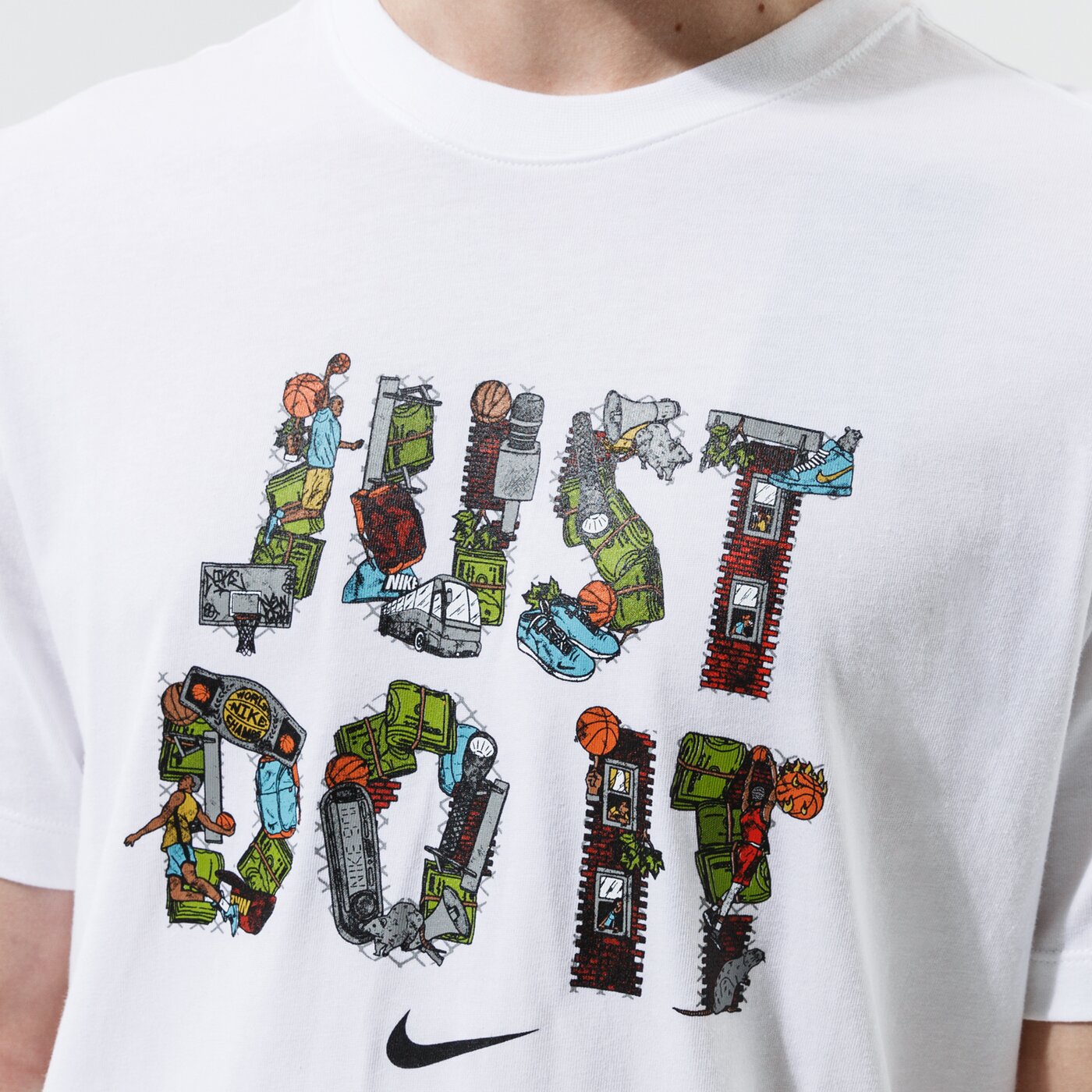 Мъжка тениска NIKE ТЕНИСКА NIKE "JUST DO IT" NBA dd0801-100 цвят бял