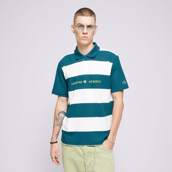 Мъжка тениска CHAMPION ТЕНИСКА ТИП ПОЛО STRIPED ТЕНИСКА ТИП ПОЛО 219858gs549 цвят зелен