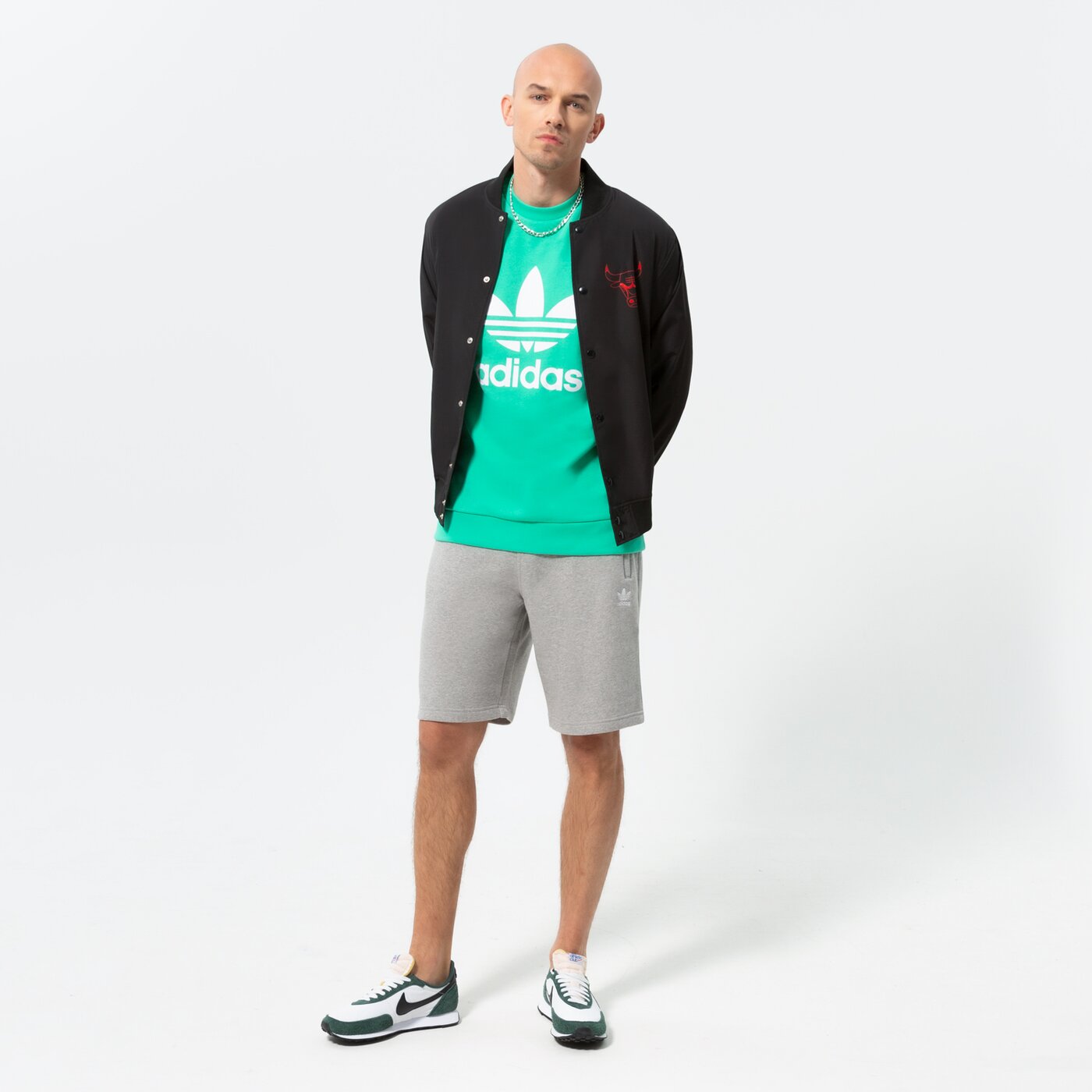 Мъжки суичър ADIDAS СУИТЧЪР TREFOIL CREW he9491 цвят зелен