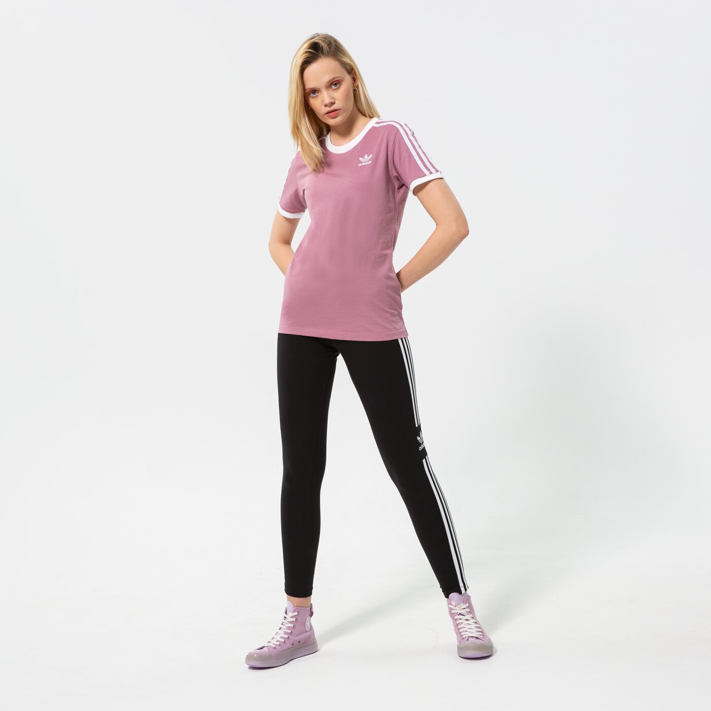 Дамска тениска ADIDAS ТЕНИСКА 3 STRIPES TEE hb9485 цвят розов