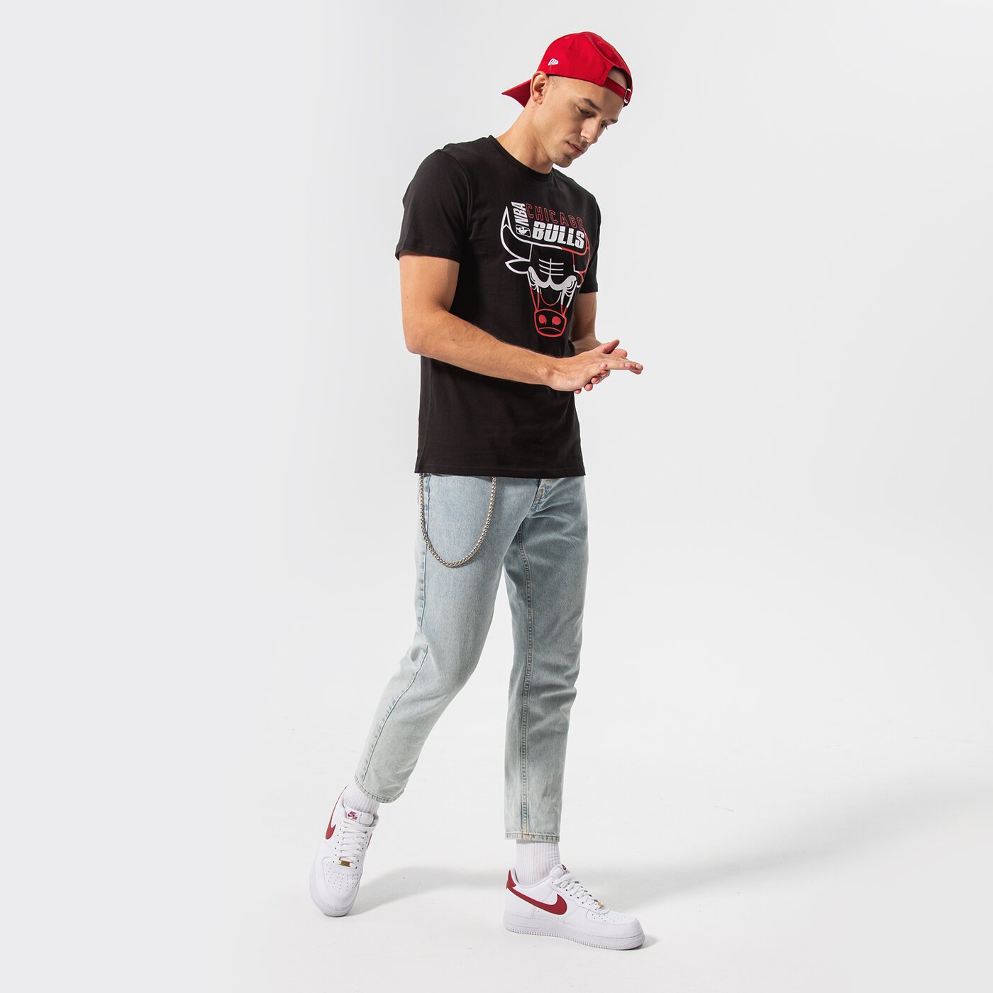 Мъжка тениска NEW ERA ТЕНИСКА TEE BULLS BLK 13051082 цвят черен