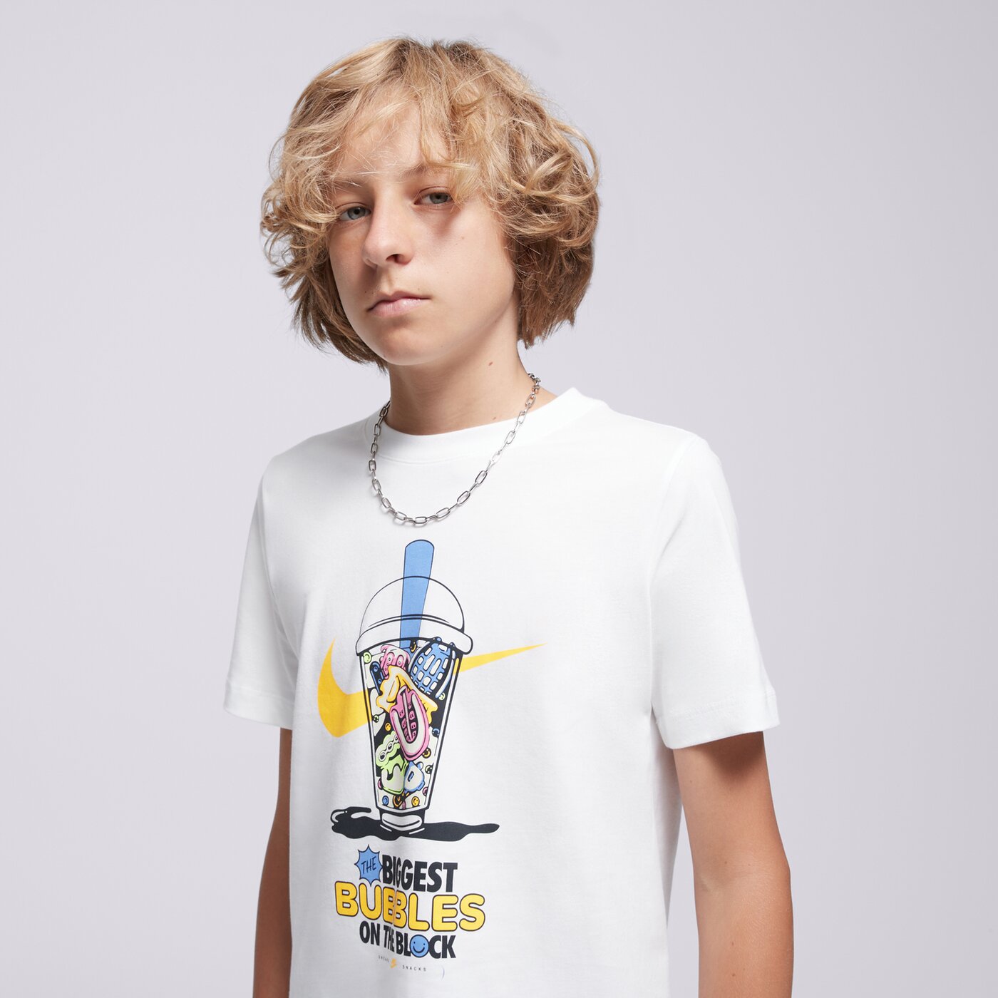 Детска тениска NIKE ТЕНИСКА K NSW TEE TD BOBA BOY hq3227-100 цвят син