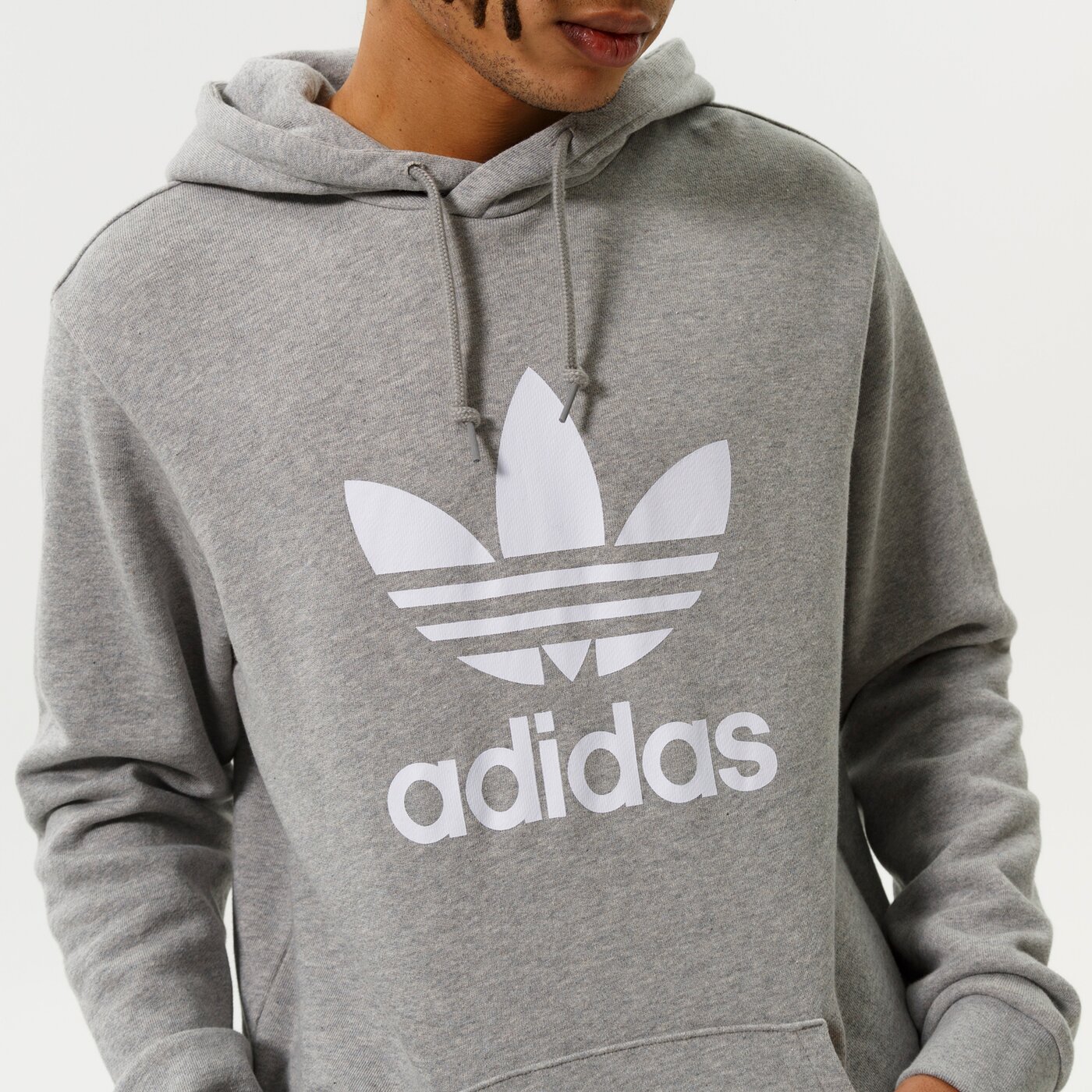 Мъжки суичър ADIDAS СУИТЧЪР С КАЧУЛКА TREFOIL HOODY h06669 цвят сив