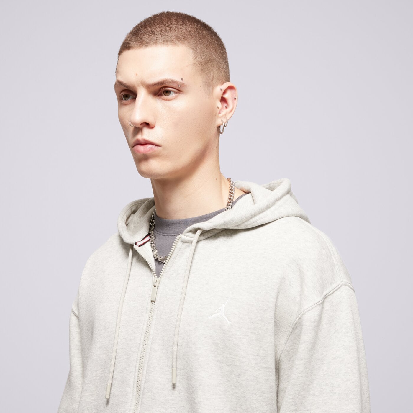 Мъжки суичър JORDAN СУИТЧЪР СЪС ЗАКОПЧАВАНЕ   JORDAN BROOKLYN FLEECE fv7289-050 цвят сив