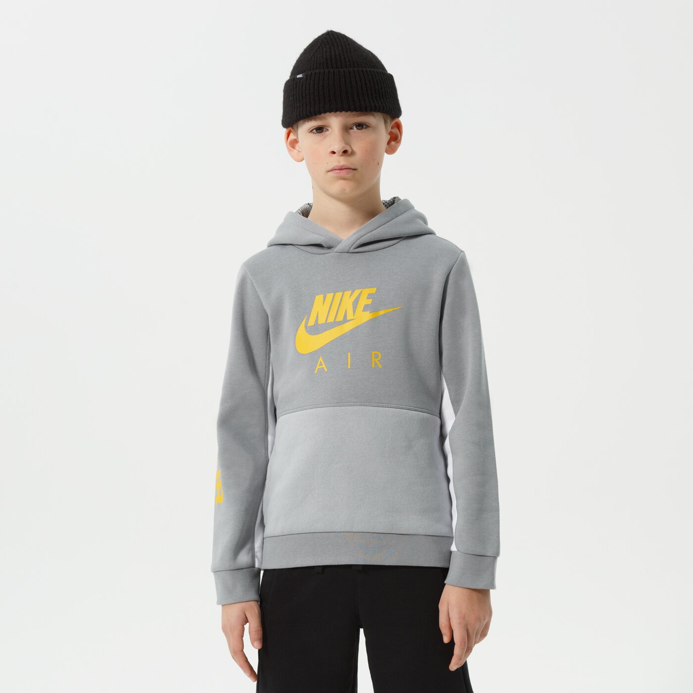 Детски суичър NIKE СУИТЧЪР С КАЧУЛКА B NSW NIKE AIR PO HOODIE BOY dm8109-073 цвят сив