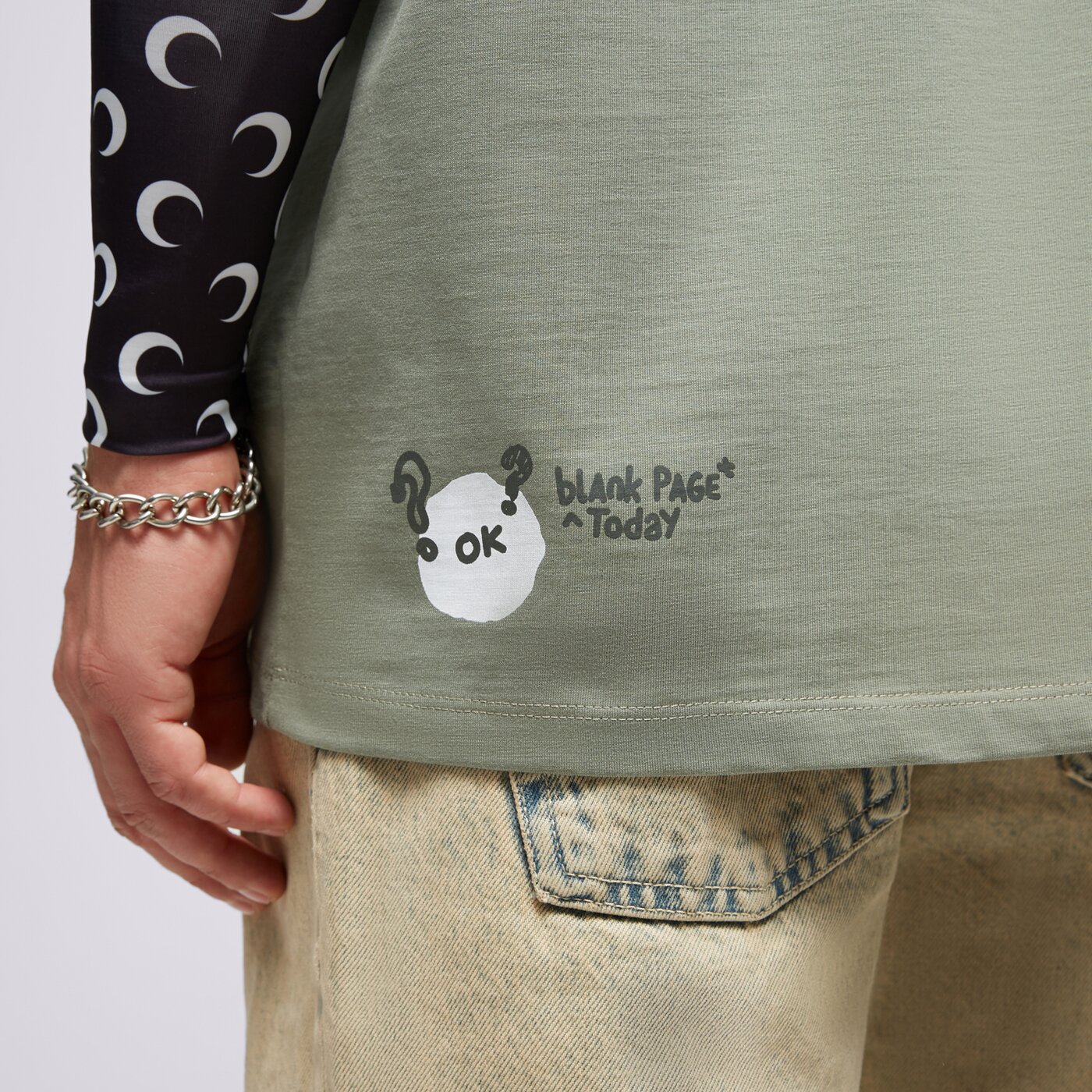 Мъжка тениска S.NOW JOB SIZEER ТЕНИСКА “BLANK PAGE” OLIVE si123tsu50003 цвят зелен