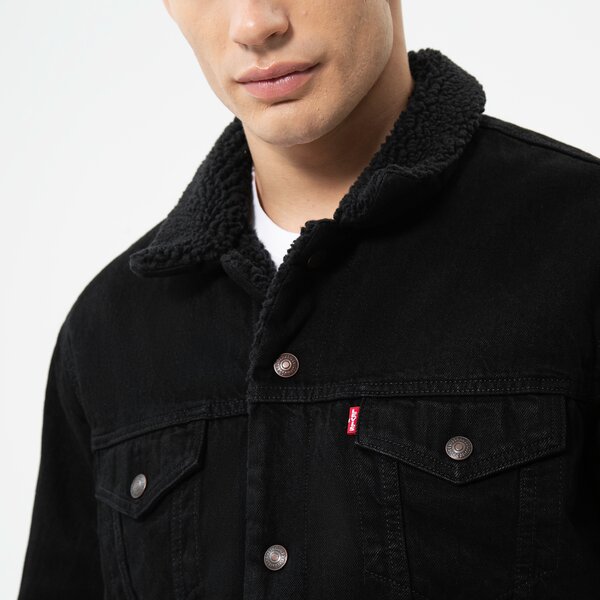 Мъжко преходно яке LEVI'S ЯКЕ TYPE 3 SHERPA TRUCKER 16365-0100 цвят черен