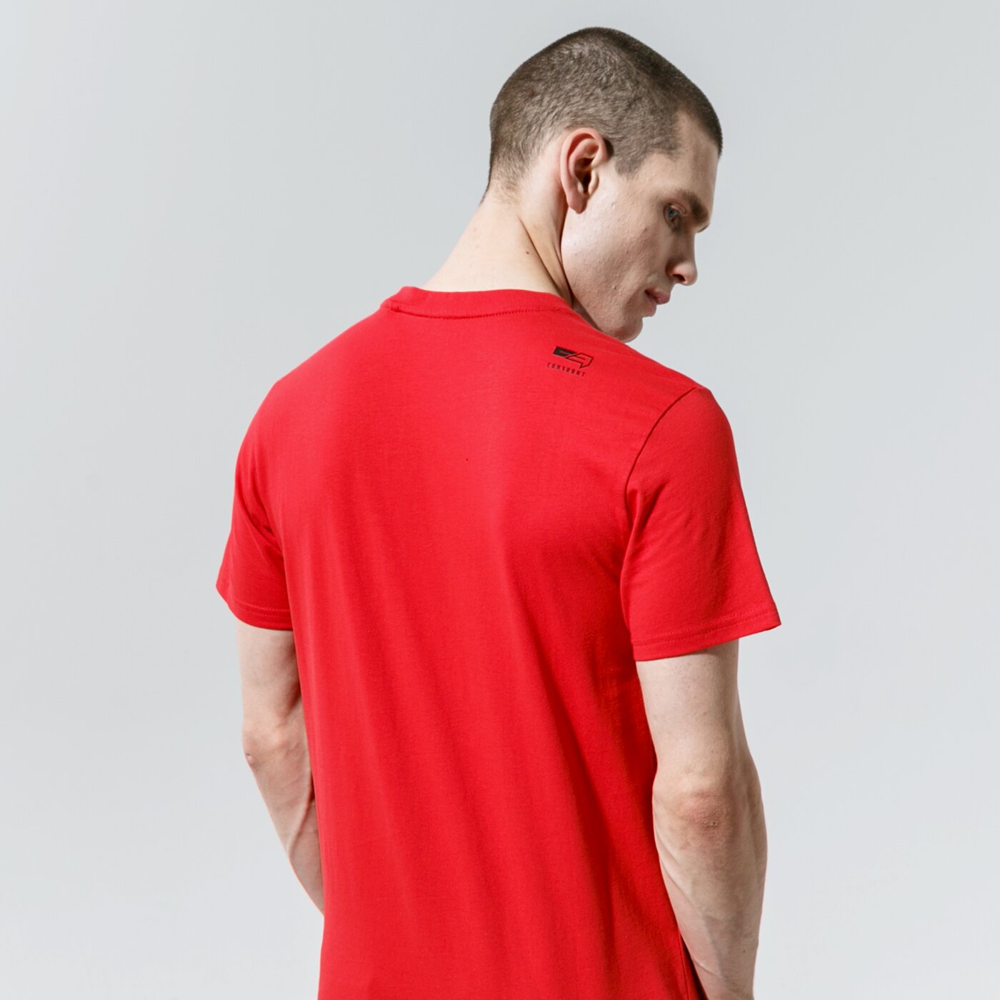 Мъжка тениска CONFRONT ТЕНИСКА BOX LOGO TEE RED cf121tsm43001 цвят червен