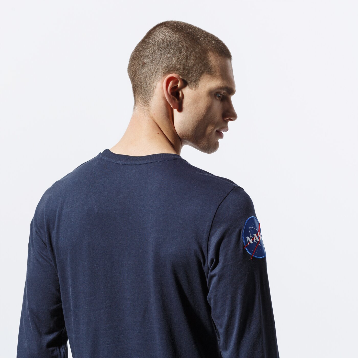 Мъжка тениска ALPHA INDUSTRIES ТЕНИСКА NASA LS 176532-07 цвят тъмносин