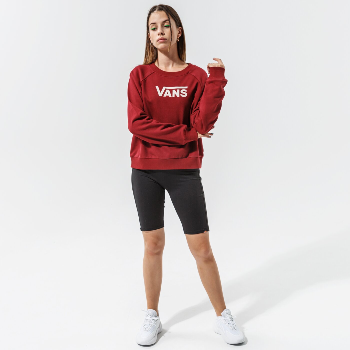 Дамски суичър VANS СУИТЧЪР FLYING V FT BOXY CREW vn0a47thzbs1 цвят бордо