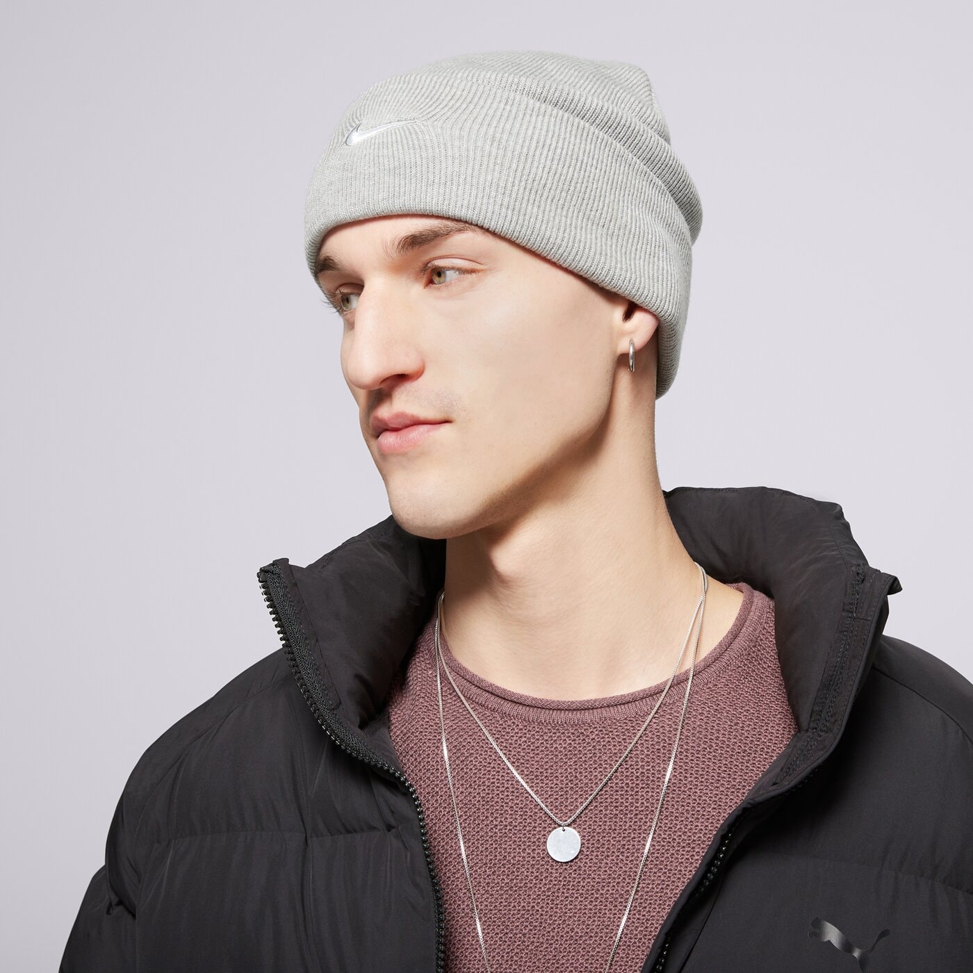 Дамска зимна шапка NIKE ШАПКА U NK PEAK BEANIE TC SWSH F24 L hf0187-063 цвят сив