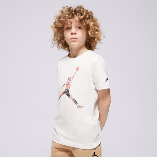 Детска тениска JORDAN ТЕНИСКА WATERCOLOR JUMPMAN S/S TEE BOY 95c900-001 цвят бял