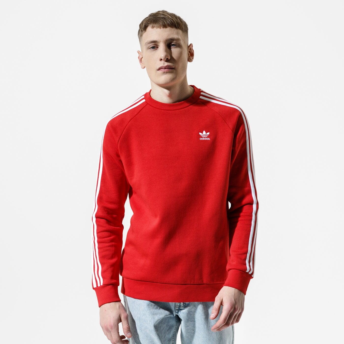 Мъжки суичър ADIDAS СУИТЧЪР 3-STRIPES CREW fm3761 цвят червен