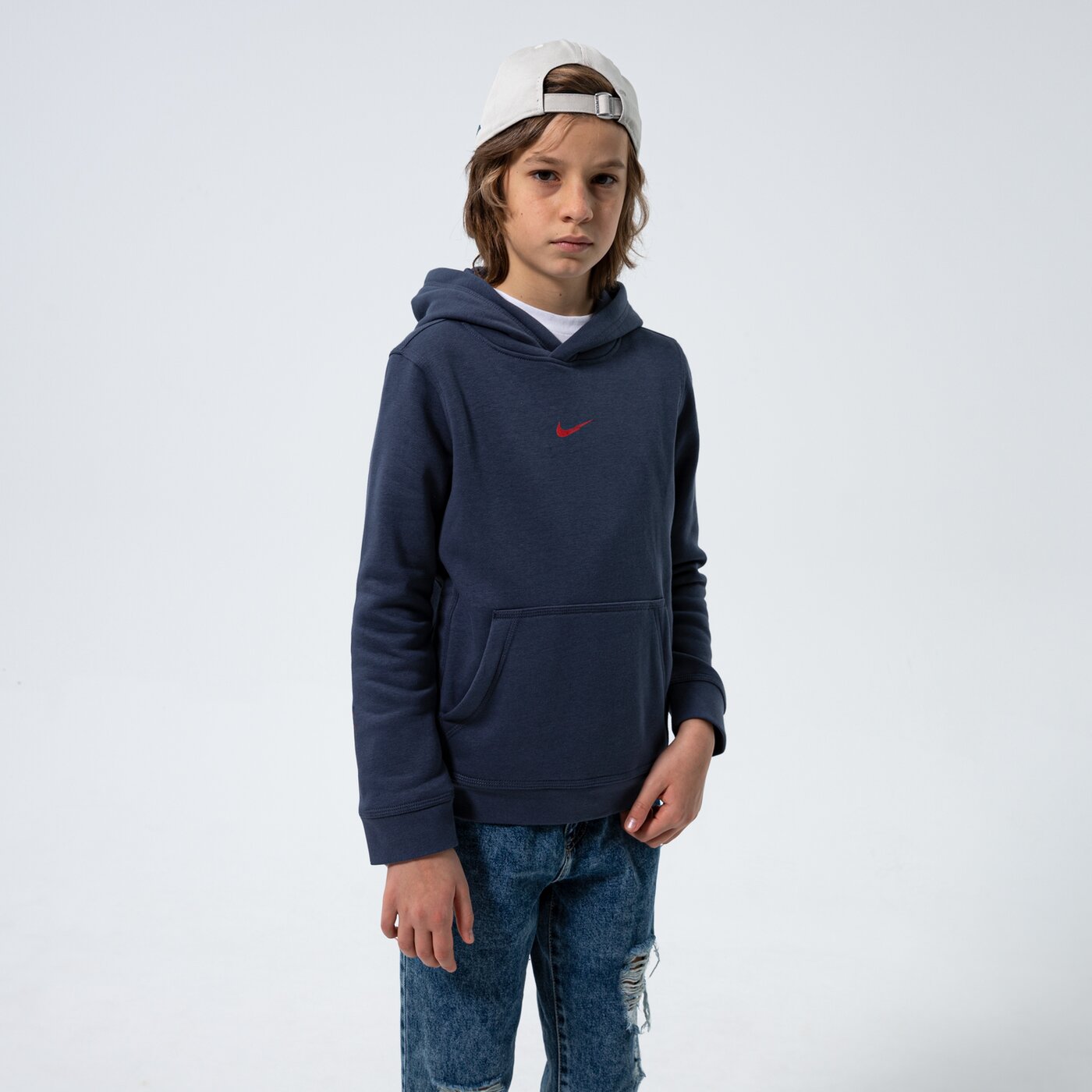 Детски суичър NIKE СУИТЧЪР С КАЧУЛКА B NSW ZIGZAG FLC BOY do2669-437 цвят тъмносин