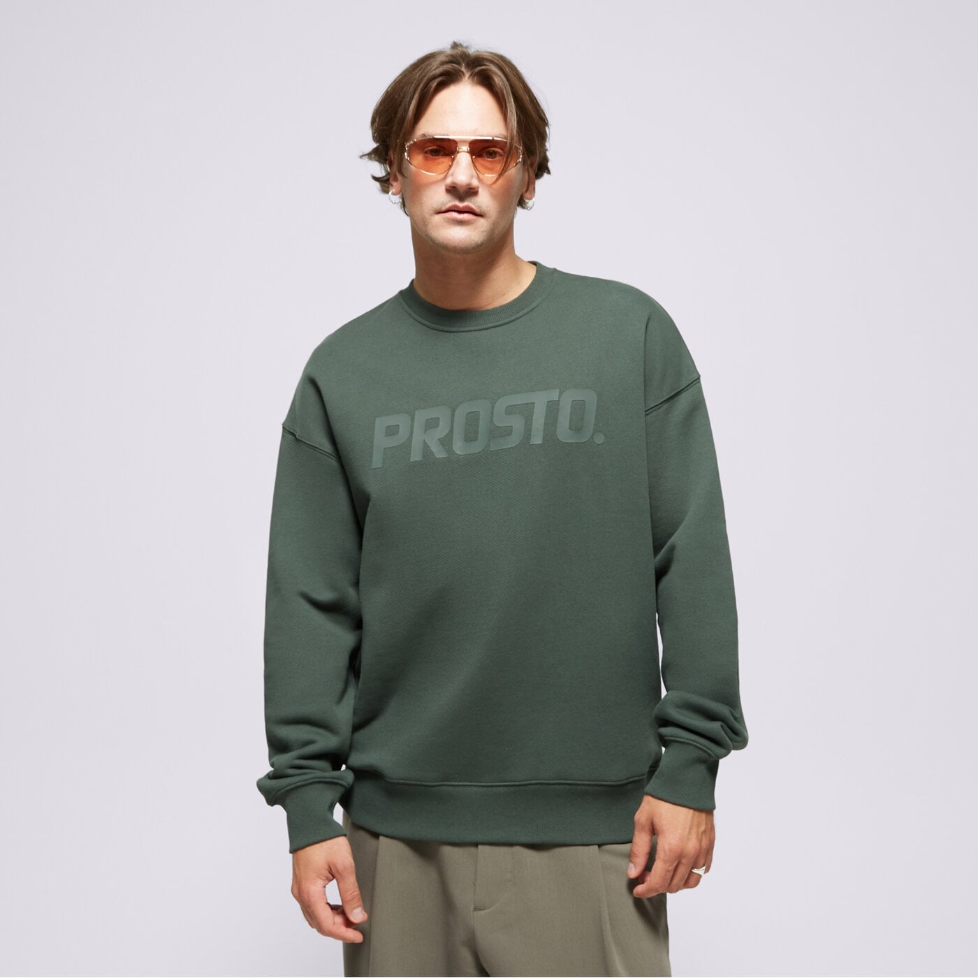 Мъжки суичър PROSTO СУИТЧЪР CREWNECK ZEDS DARK GREEN kl242mswe1051 цвят зелен