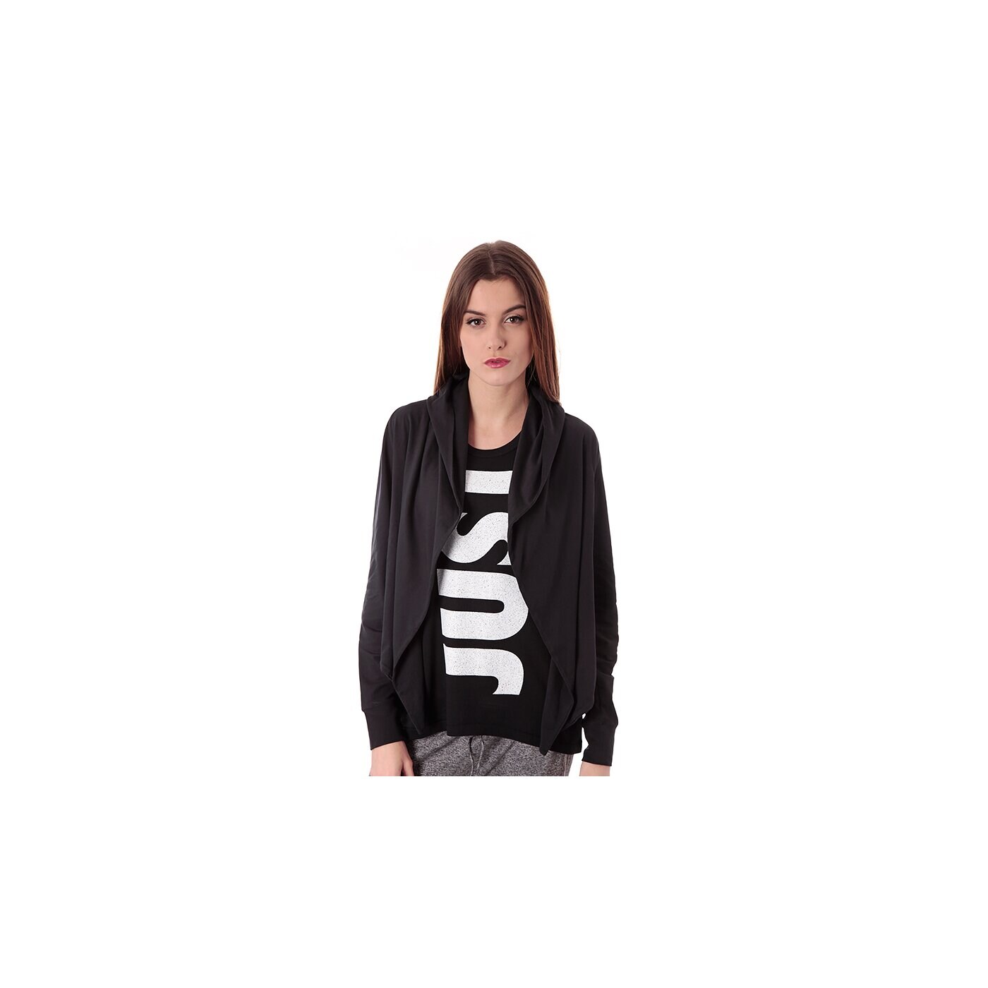 Дамски суичър NIKE СУИТЧЪР NIKE TWIST STYLED WRAP 589294010 цвят черен