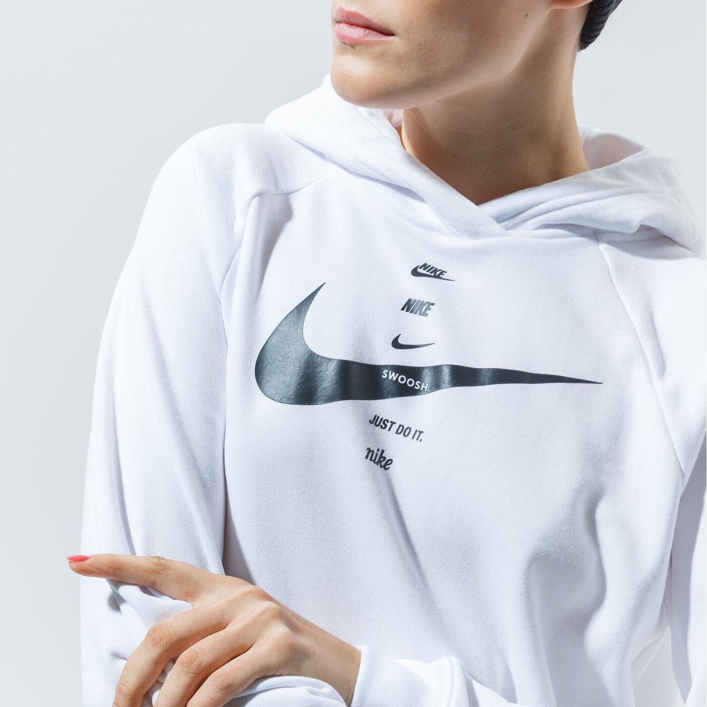 Дамски суичър NIKE СУИТЧЪР С КАЧУЛКА W NSW SWSH HOODIE FLC BB cu5676-101 цвят бял