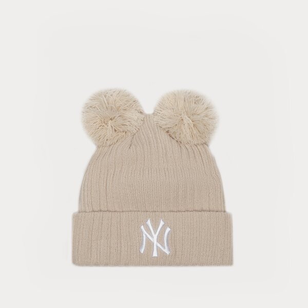 Дамска зимна шапка NEW ERA ШАПКА WMNS DOUBLE POM BEANIE NYY NEW YORK YANKEES 60364292 цвят бежов