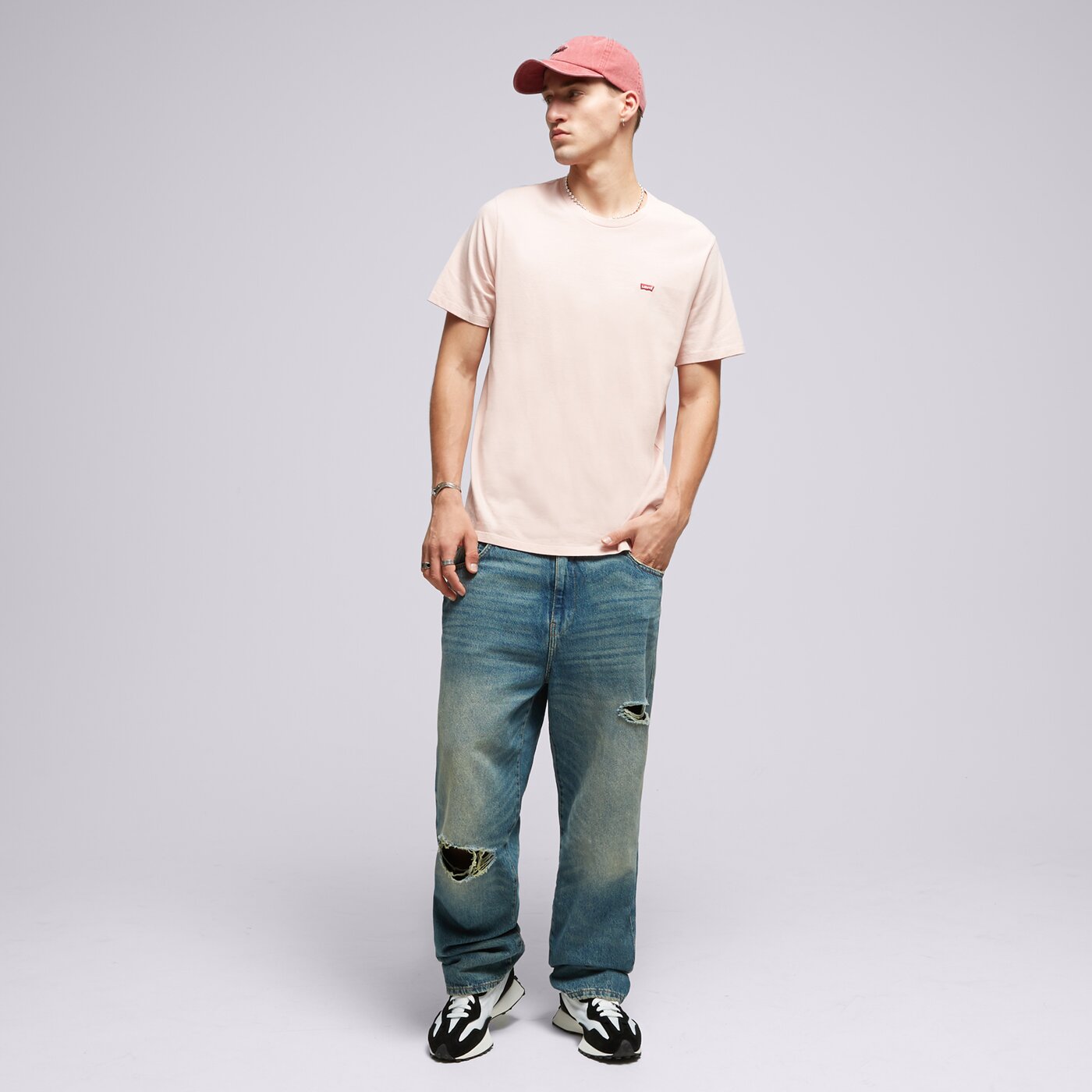Мъжка тениска LEVI'S ТЕНИСКА SS ORIGINAL HM 56605-0159 цвят розов
