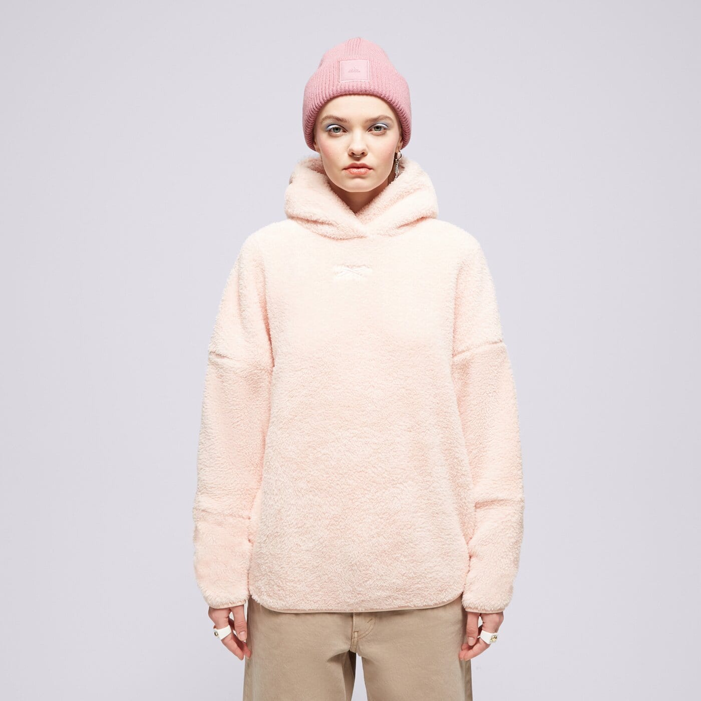 Дамски суичър REEBOK СУИТЧЪР С КАЧУЛКА LUX COZY PLUSH 100035033 цвят пастелнорозов