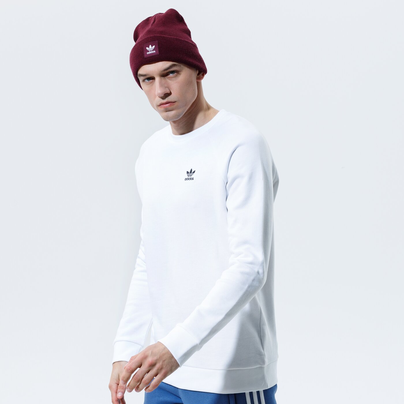 Мъжки суичър ADIDAS СУИТЧЪР ESSENTIAL CREW ed6208 цвят бял