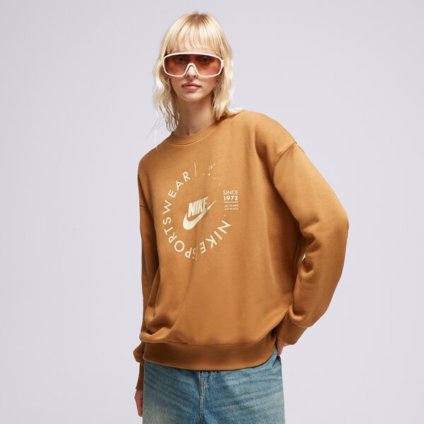 Дамски суичър NIKE СУИТЧЪР UTILITY CREW AL'BRWN SWEATSHIRT fd4234-270 цвят кафяв