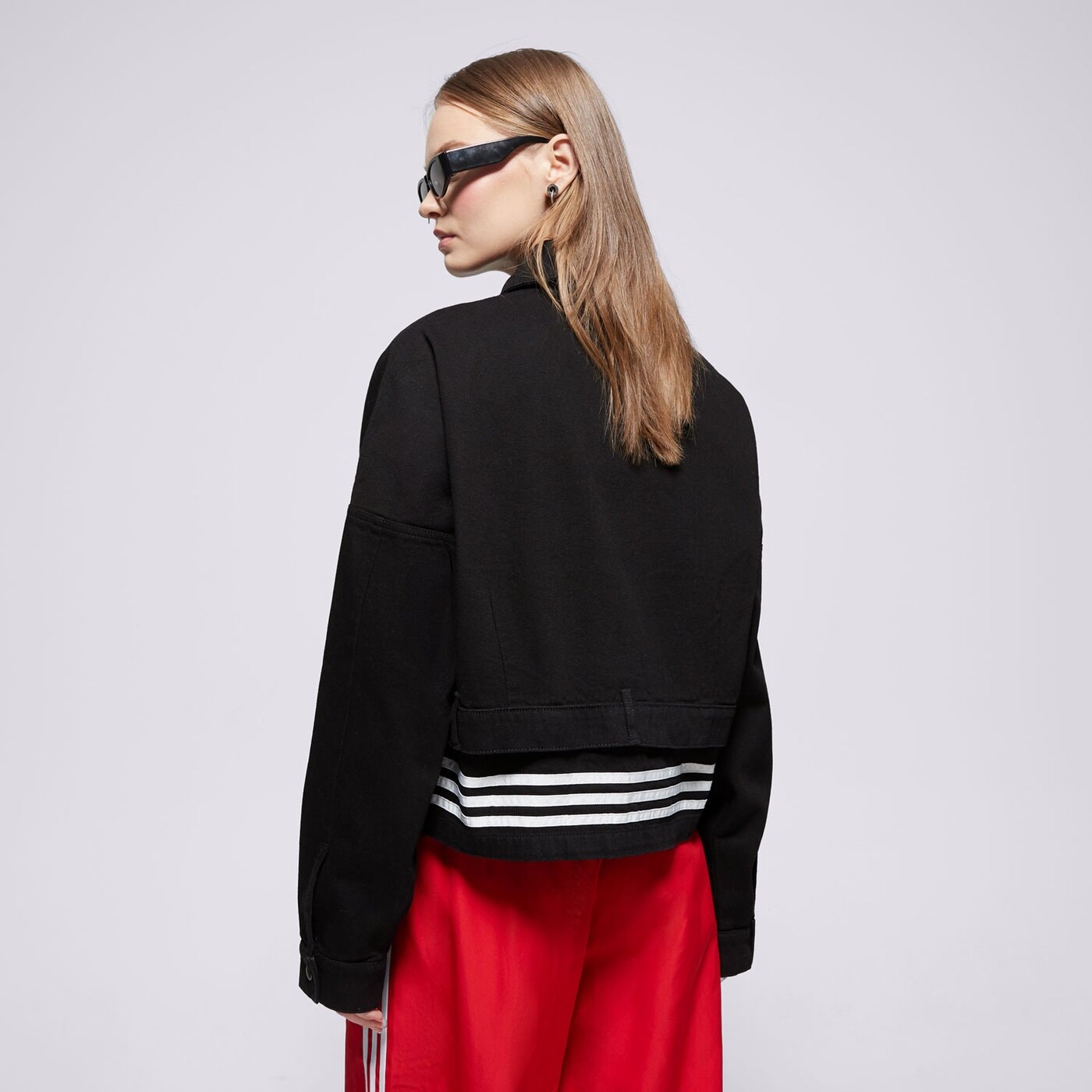 Дамско преходно яке ADIDAS ЯКЕ DENIM TRACK ТОП jj3095 цвят черен