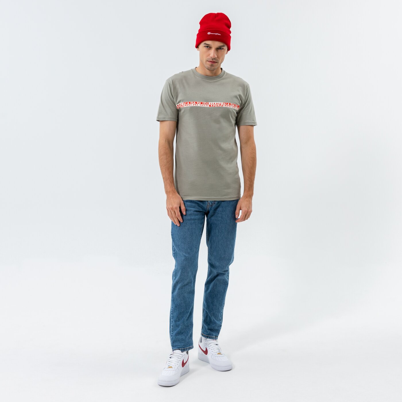 Мъжка тениска VANS ТЕНИСКА MN VANS X NAPAPIJRI SS vn0a541fyxm1 цвят сив