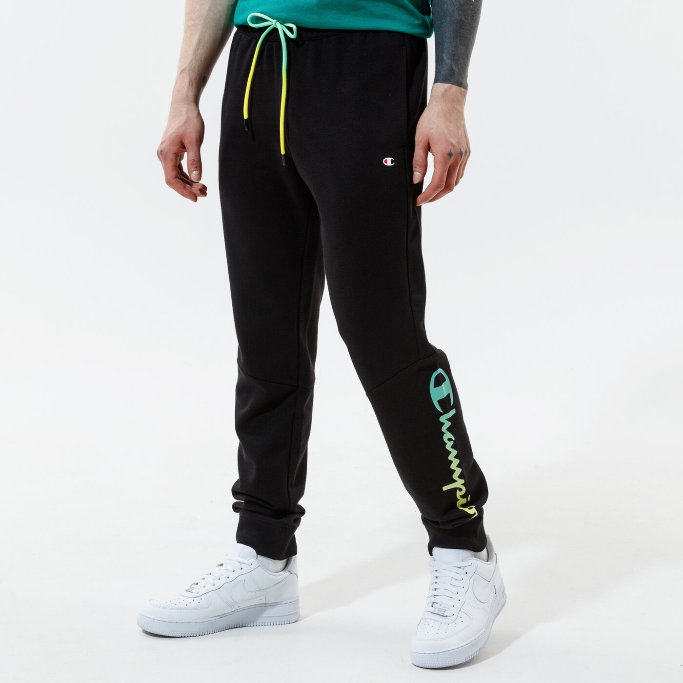 Мъжки панталони CHAMPION ПАНТАЛОНИ RIB CUFF PANTS 215787kk001 цвят черен