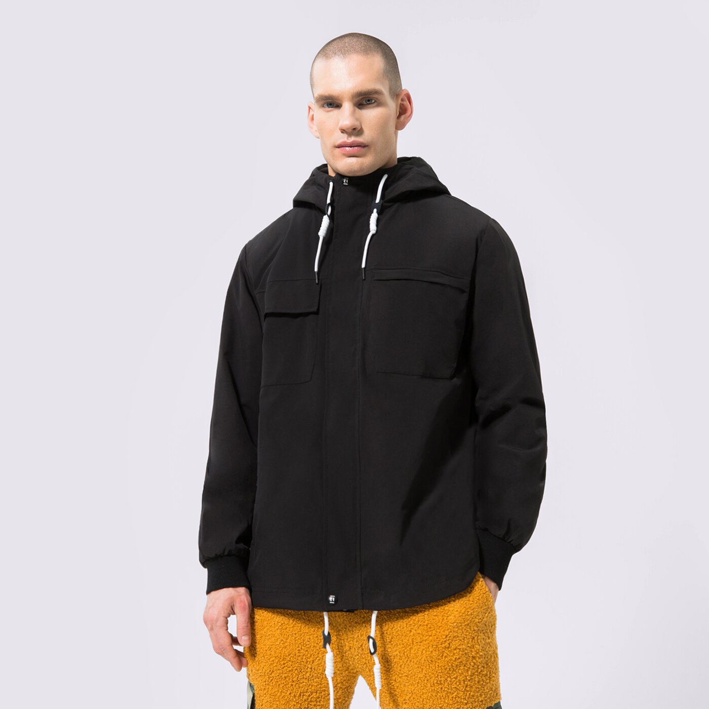 Мъжко преходно яке CONFRONT ЯКЕ HOODED BLACK cf123kum05001 цвят черен