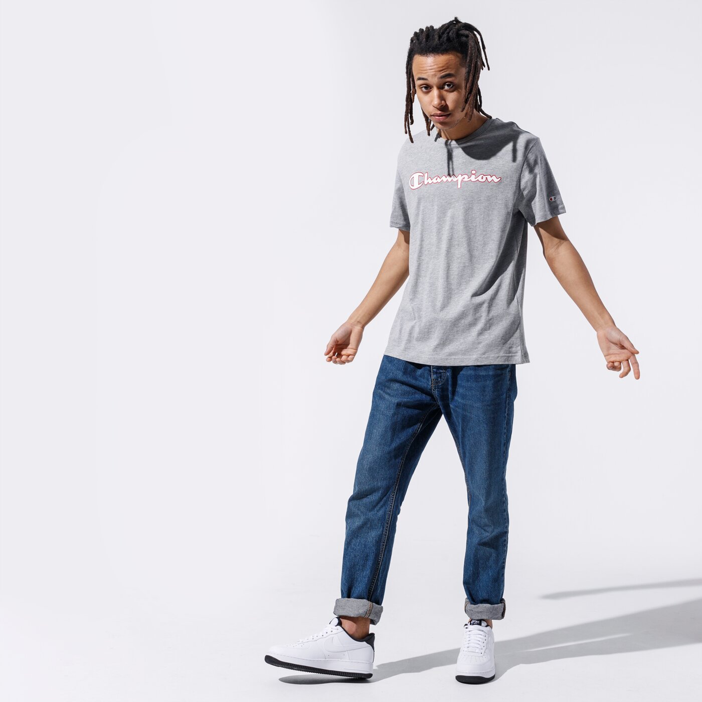 Мъжка тениска CHAMPION ТЕНИСКА LOGO TEE 215280em006 цвят сив