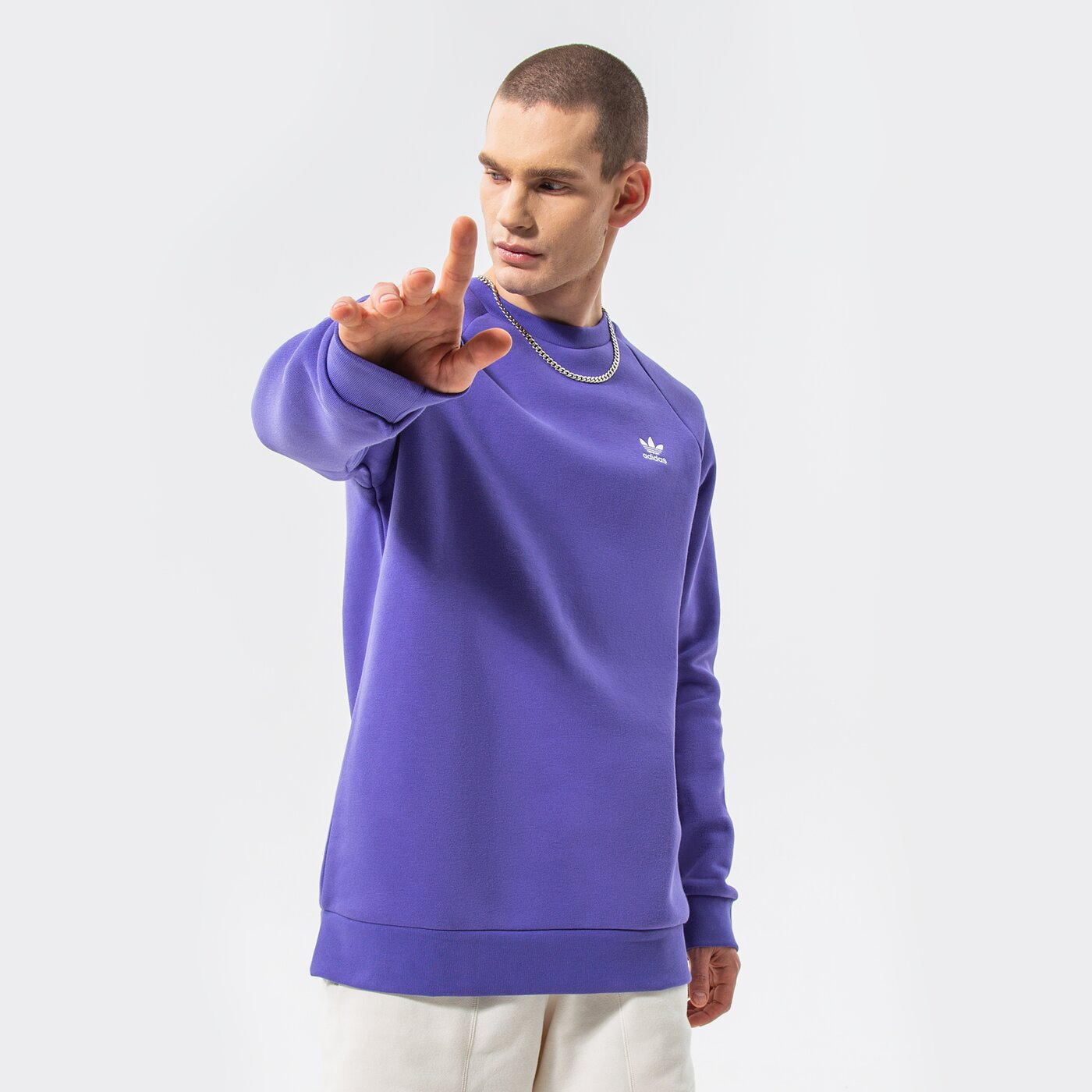 Мъжки суичър ADIDAS СУИТЧЪР ESSENTIAL CREW he9426 цвят виолетов