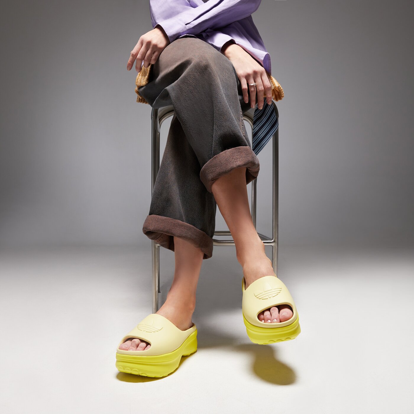 Дамски чехли и сандали ADIDAS ADIFOM STAN SLIDE W ji2611 цвят жълт